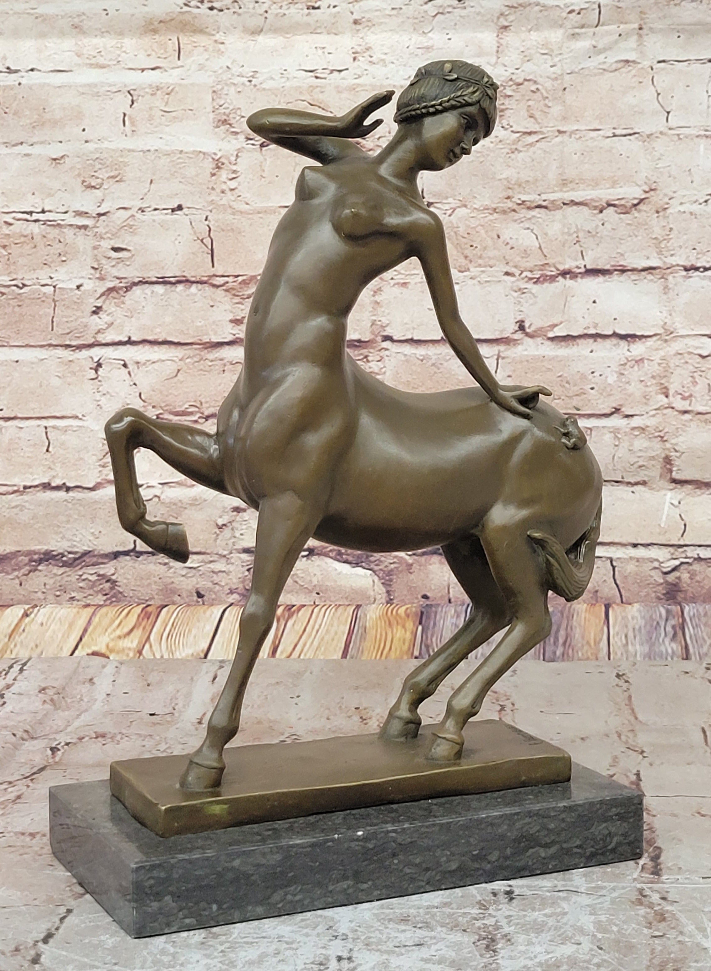 Bronze Sculpture Semi Nude Femal Methodological Centaur Half Woman Half Horse NR