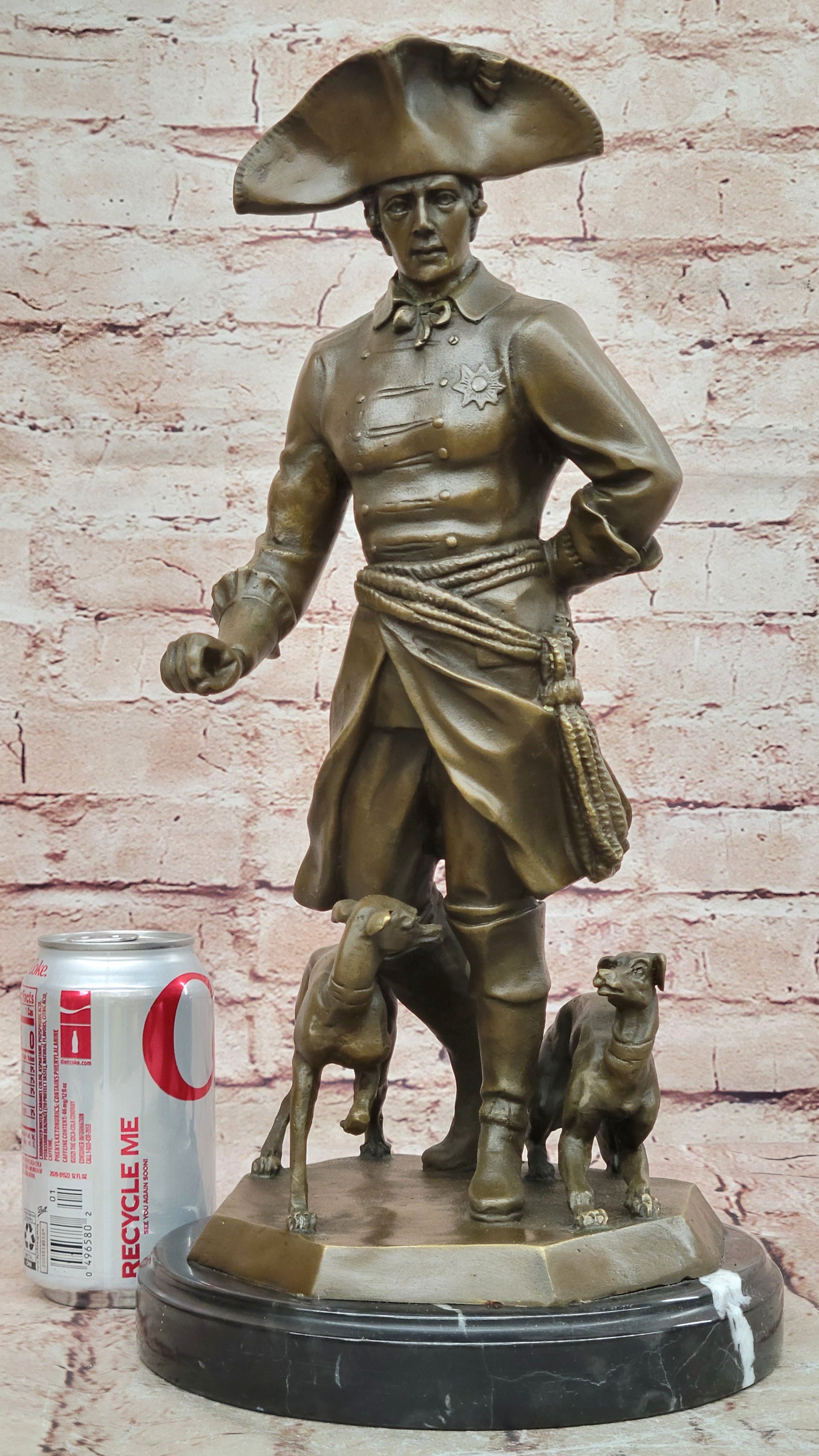 Handcrafted bronze sculpture SALE Dog Two With King Warrior Great The Frederick