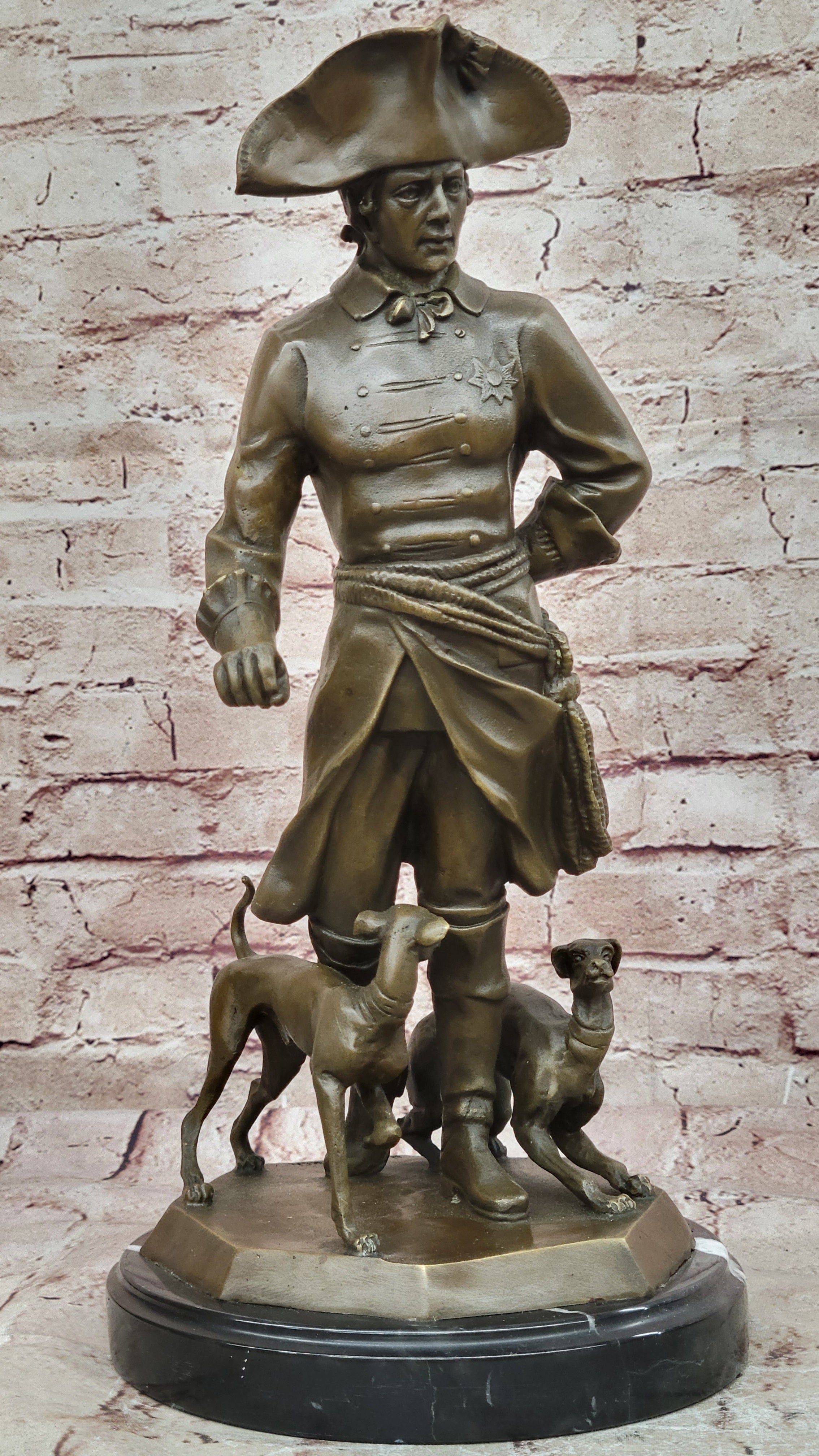 Handcrafted bronze sculpture SALE Dog Two With King Warrior Great The Frederick