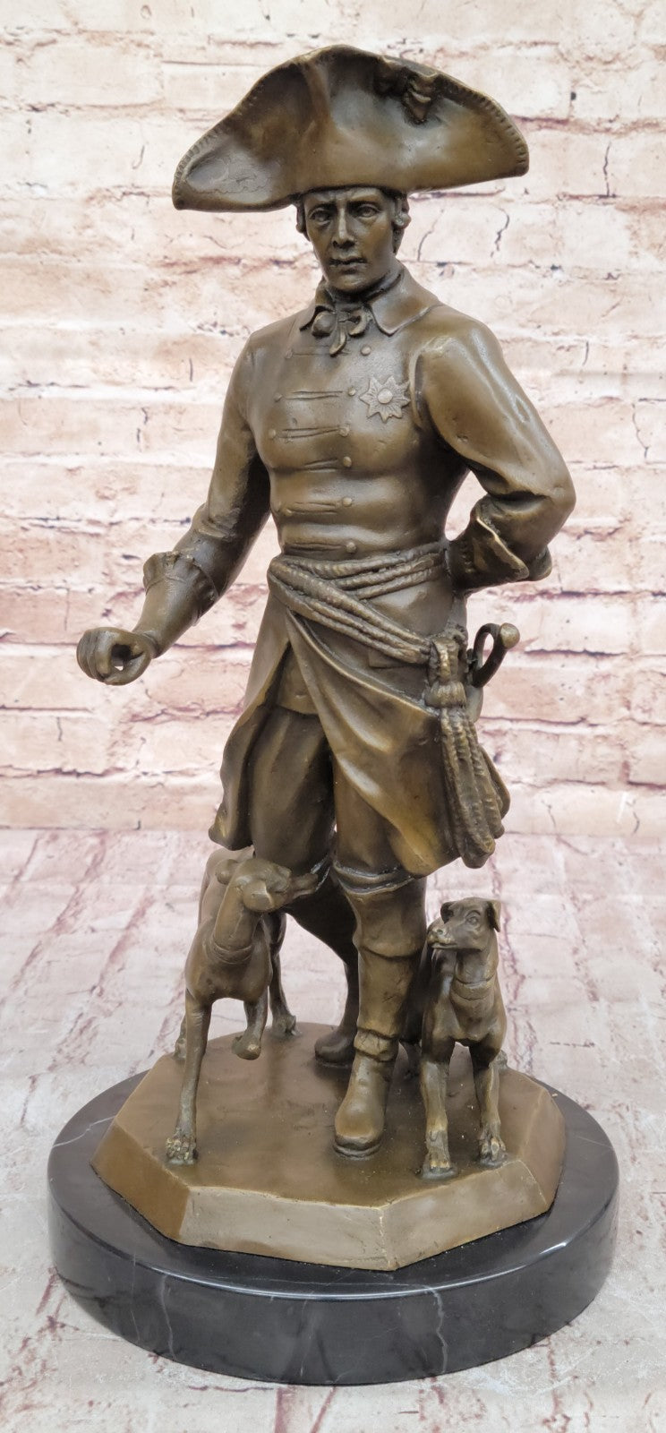 Handcrafted bronze sculpture SALE Dog Two With King Warrior Great The Frederick