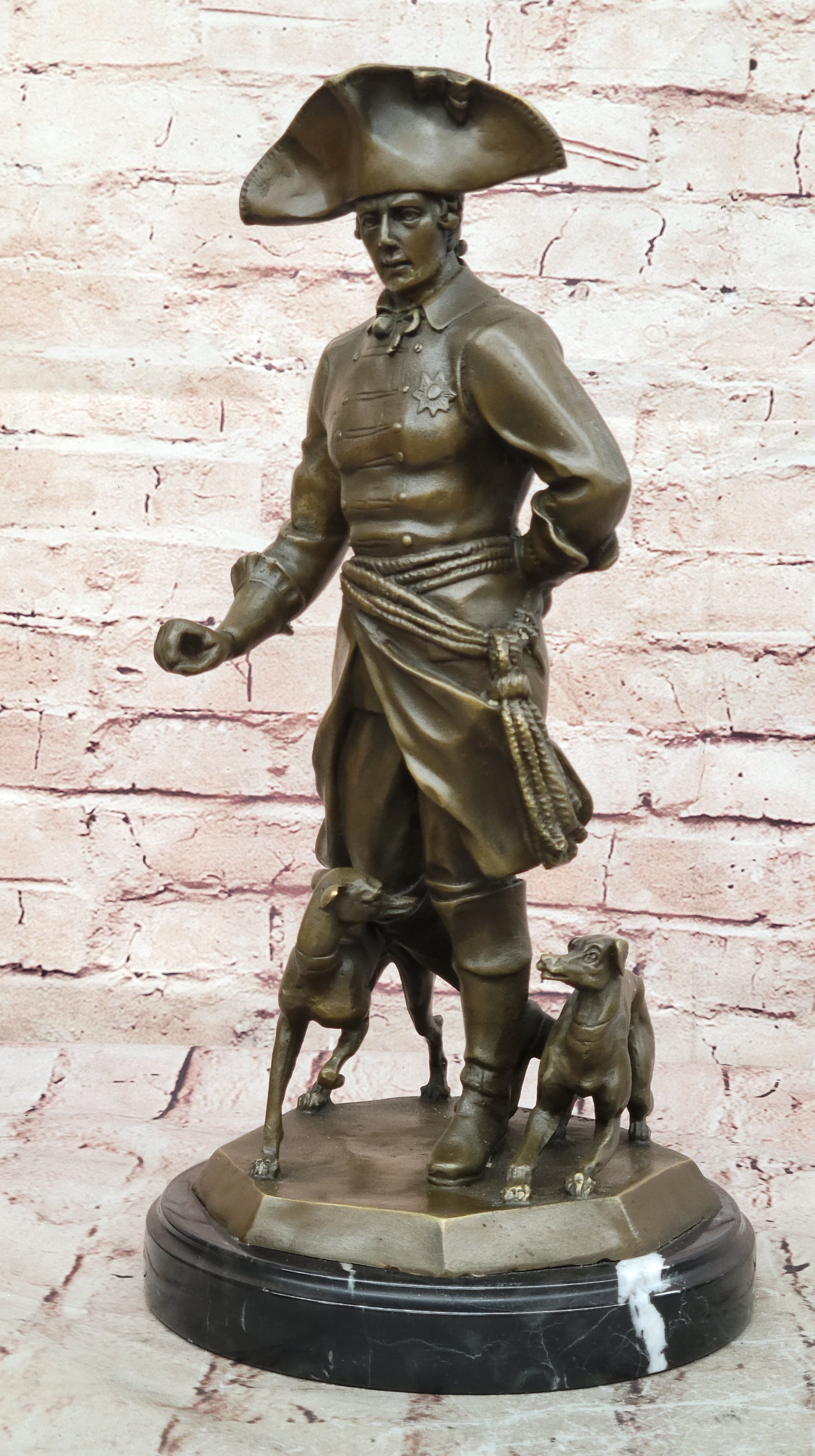 Handcrafted bronze sculpture SALE Dog Two With King Warrior Great The Frederick