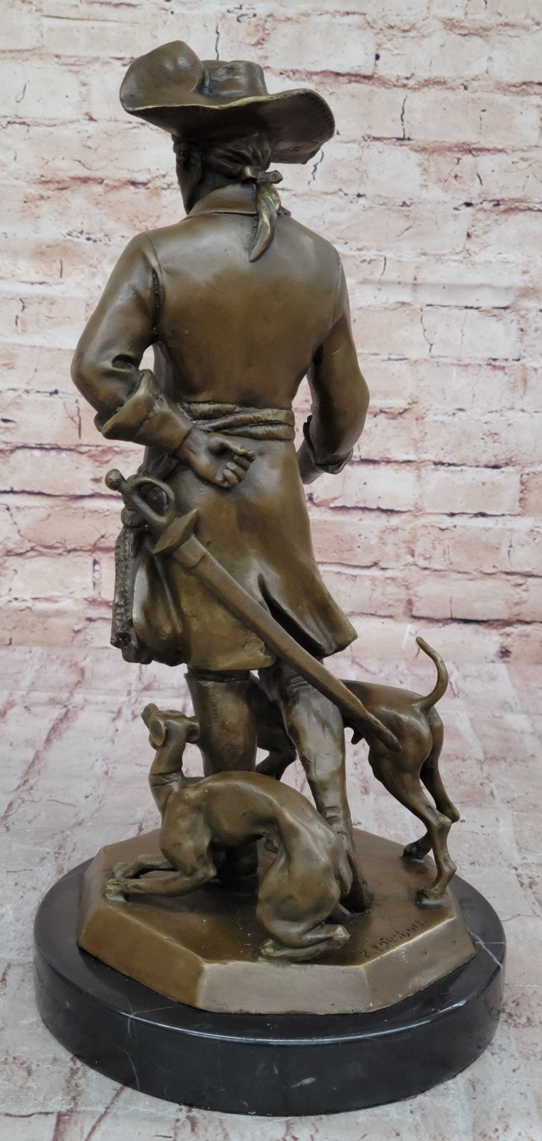 Handcrafted bronze sculpture SALE Dog Two With King Warrior Great The Frederick