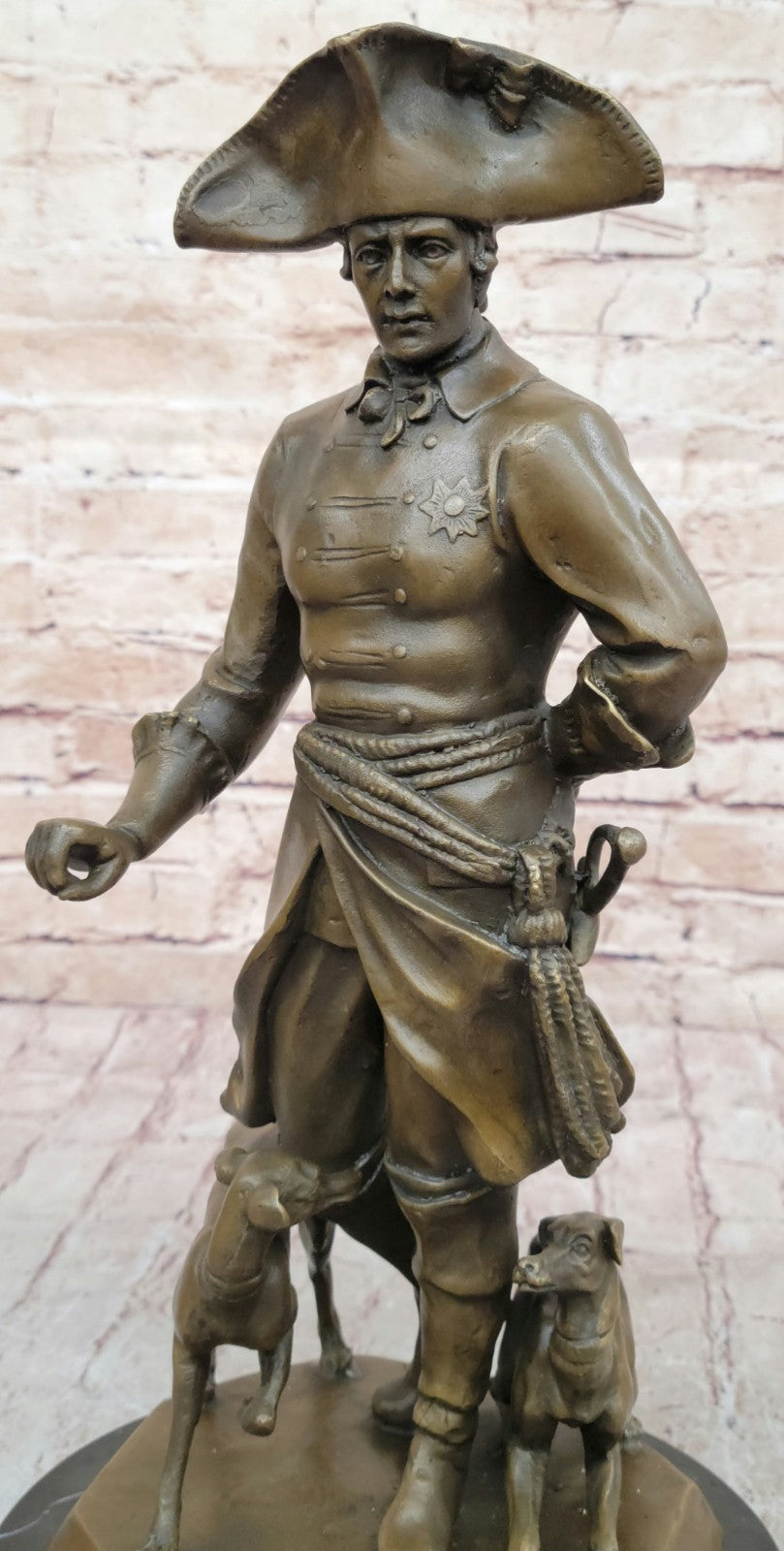 Handcrafted bronze sculpture SALE Dog Two With King Warrior Great The Frederick