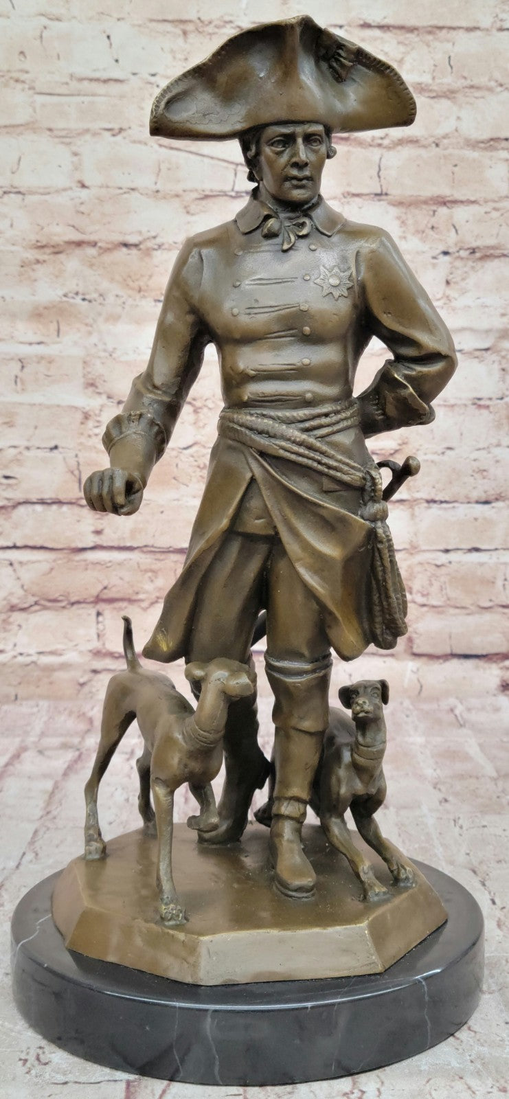 Handcrafted bronze sculpture SALE Dog Two With King Warrior Great The Frederick