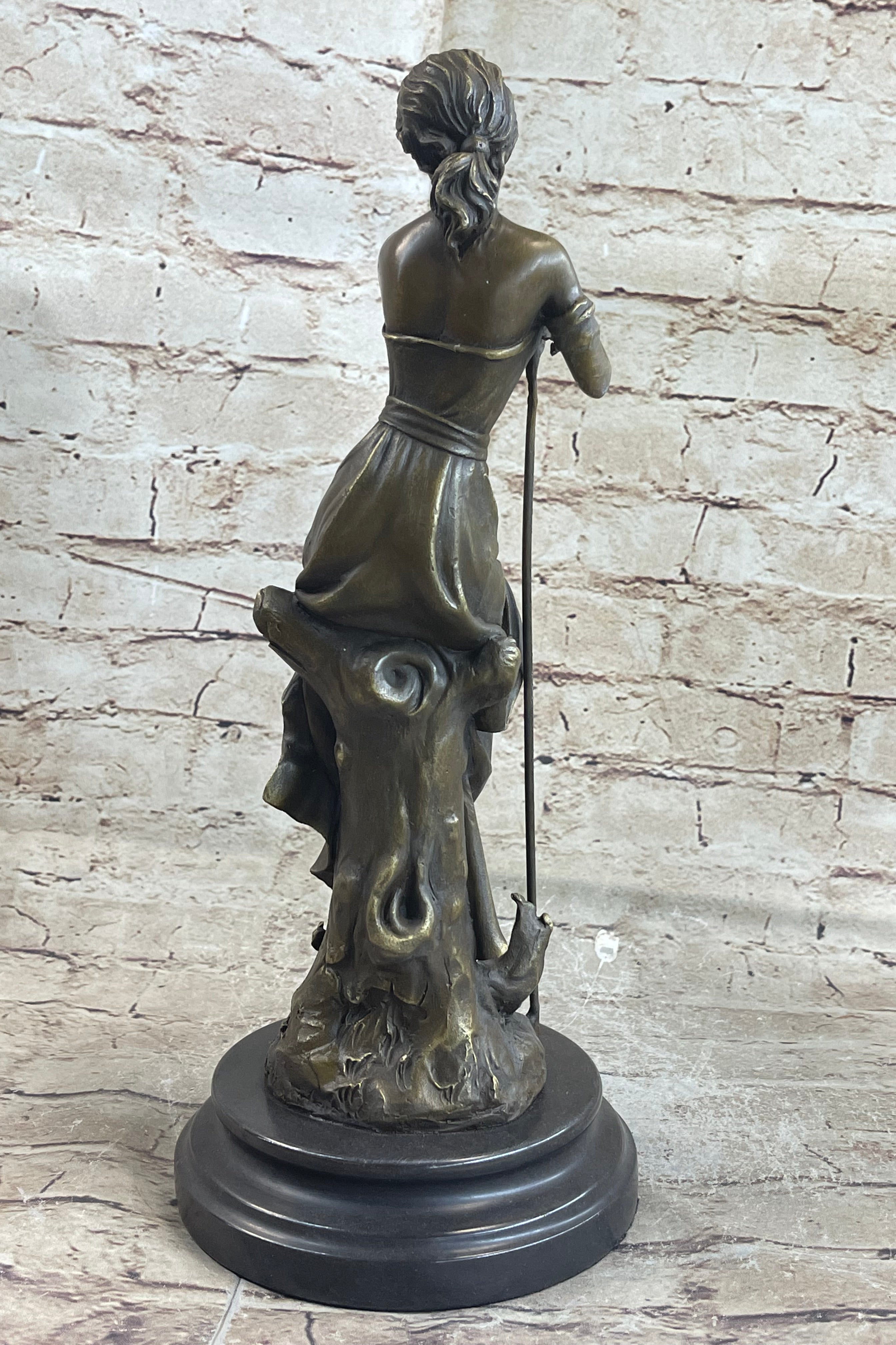 Gift Nouveau Signed Moreau Great Detail 100% Real Bronze Sculpture Marble Statue