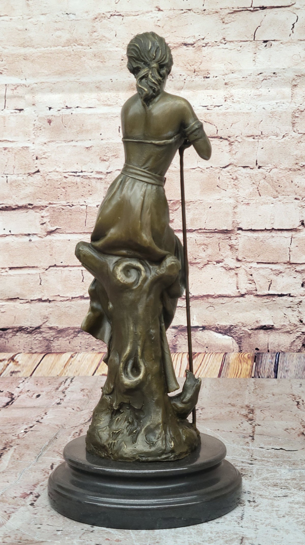 Gift Nouveau Signed Moreau Great Detail 100% Real Bronze Sculpture Marble Statue