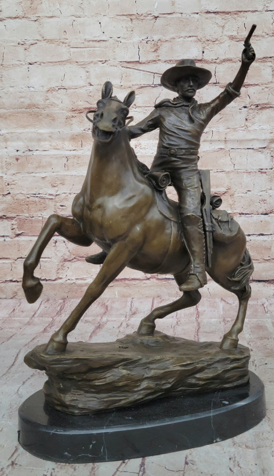 "The Desperado" by Carl Kauba Cowboy Marshal horse Gun Bronze Sculpture Figurine