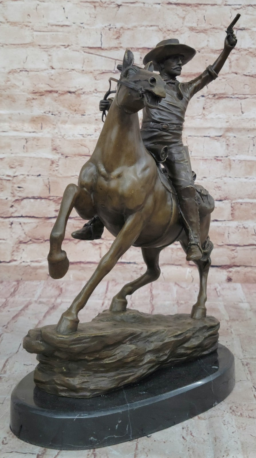 "The Desperado" by Carl Kauba Cowboy Marshal horse Gun Bronze Sculpture Figurine