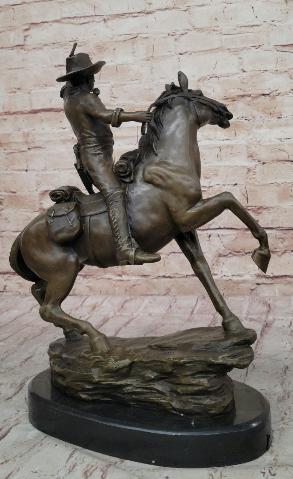 "The Desperado" by Carl Kauba Cowboy Marshal horse Gun Bronze Sculpture Figurine