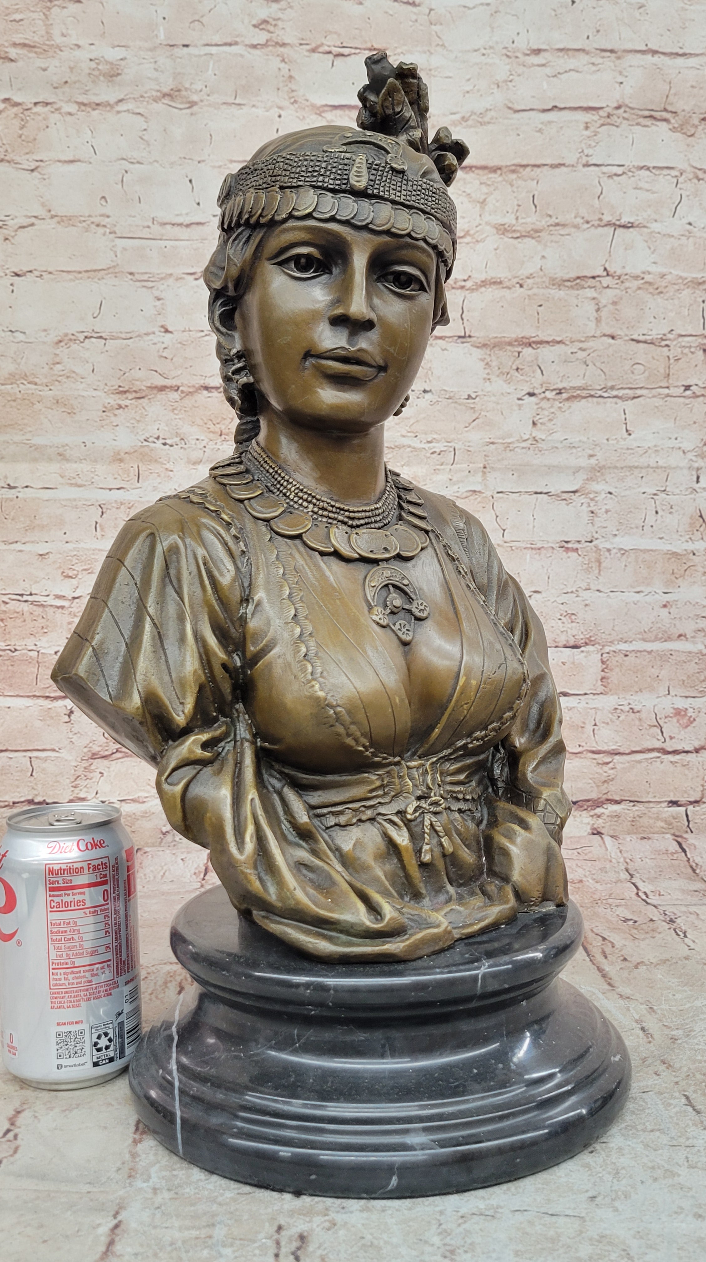 Handcrafted bronze sculpture SALE Bust Female Cordier By Caire Le Lady Egyption