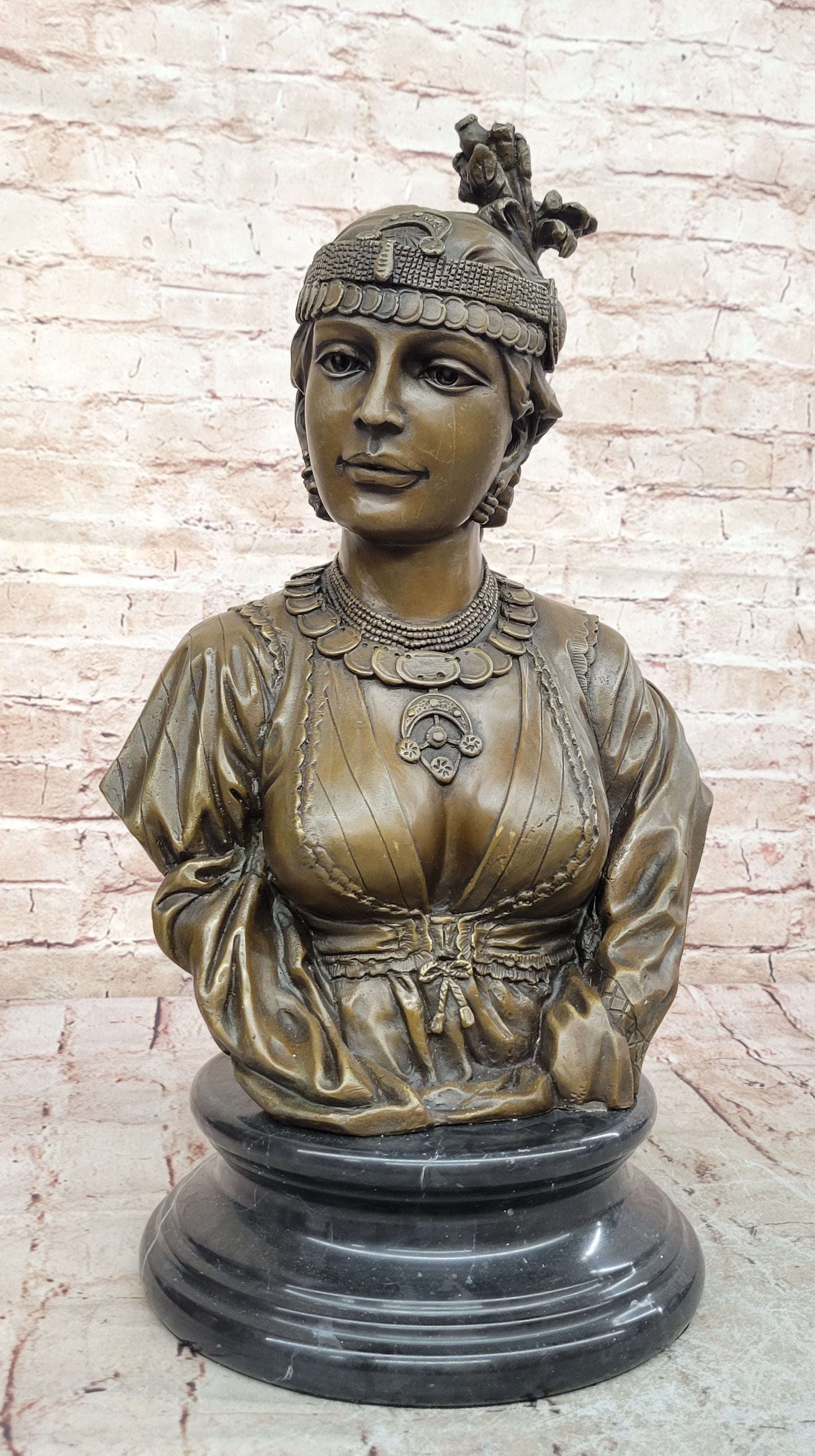 Handcrafted bronze sculpture SALE Bust Female Cordier By Caire Le Lady Egyption