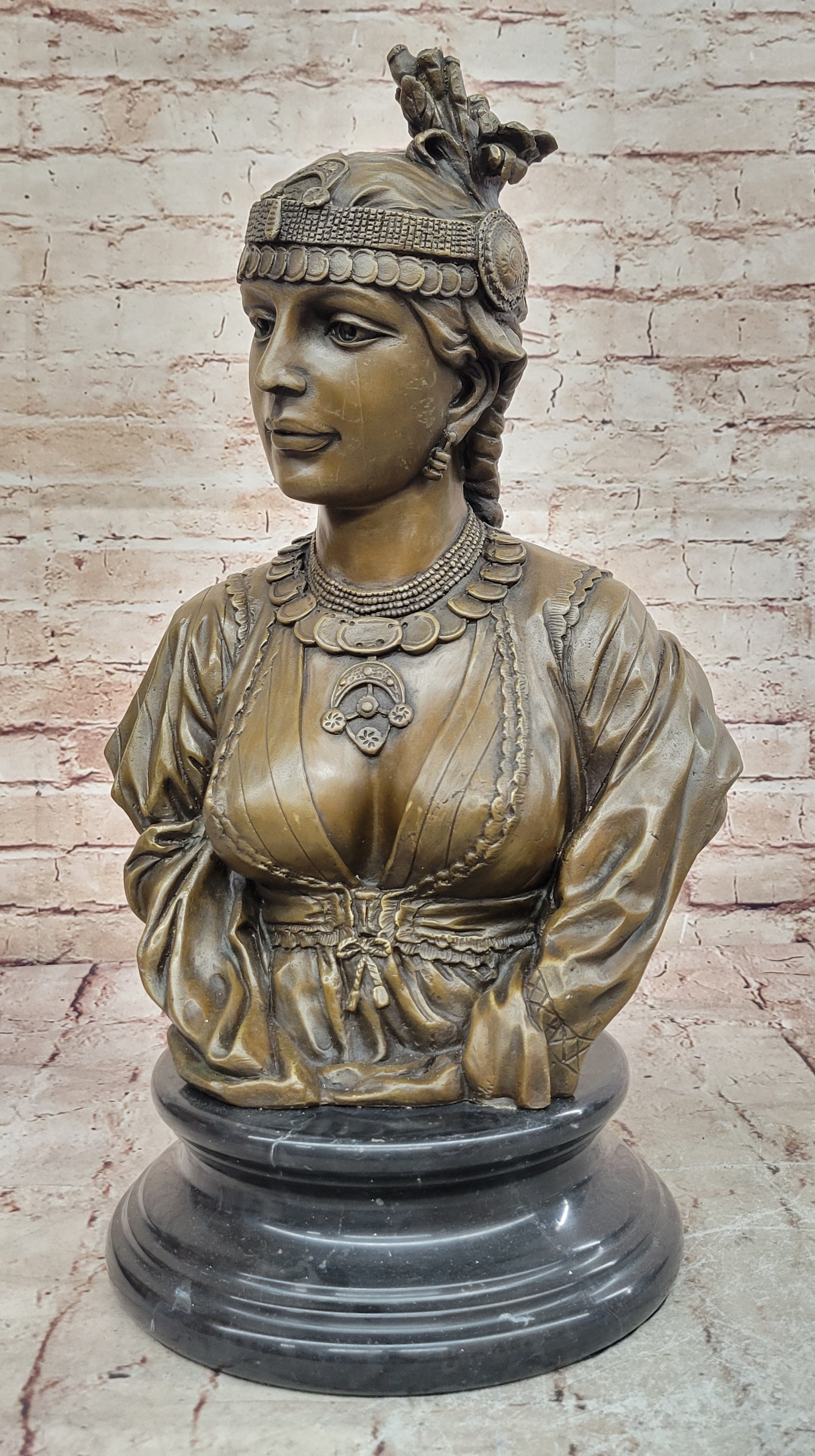 Handcrafted bronze sculpture SALE Bust Female Cordier By Caire Le Lady Egyption