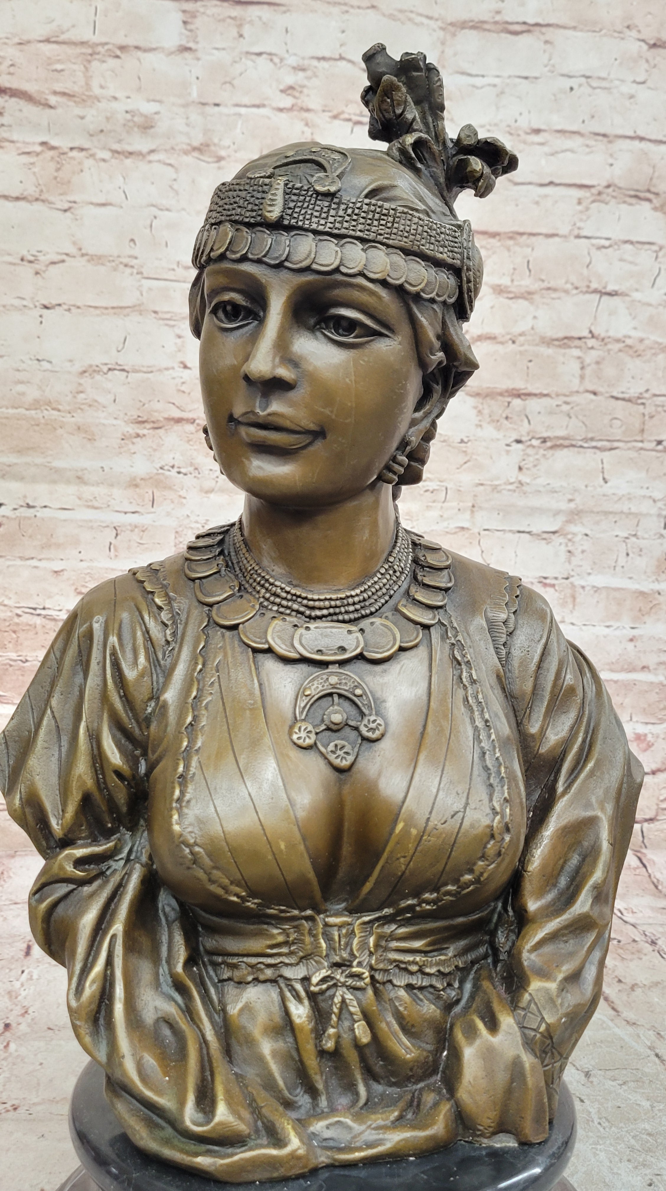 Handcrafted bronze sculpture SALE Bust Female Cordier By Caire Le Lady Egyption