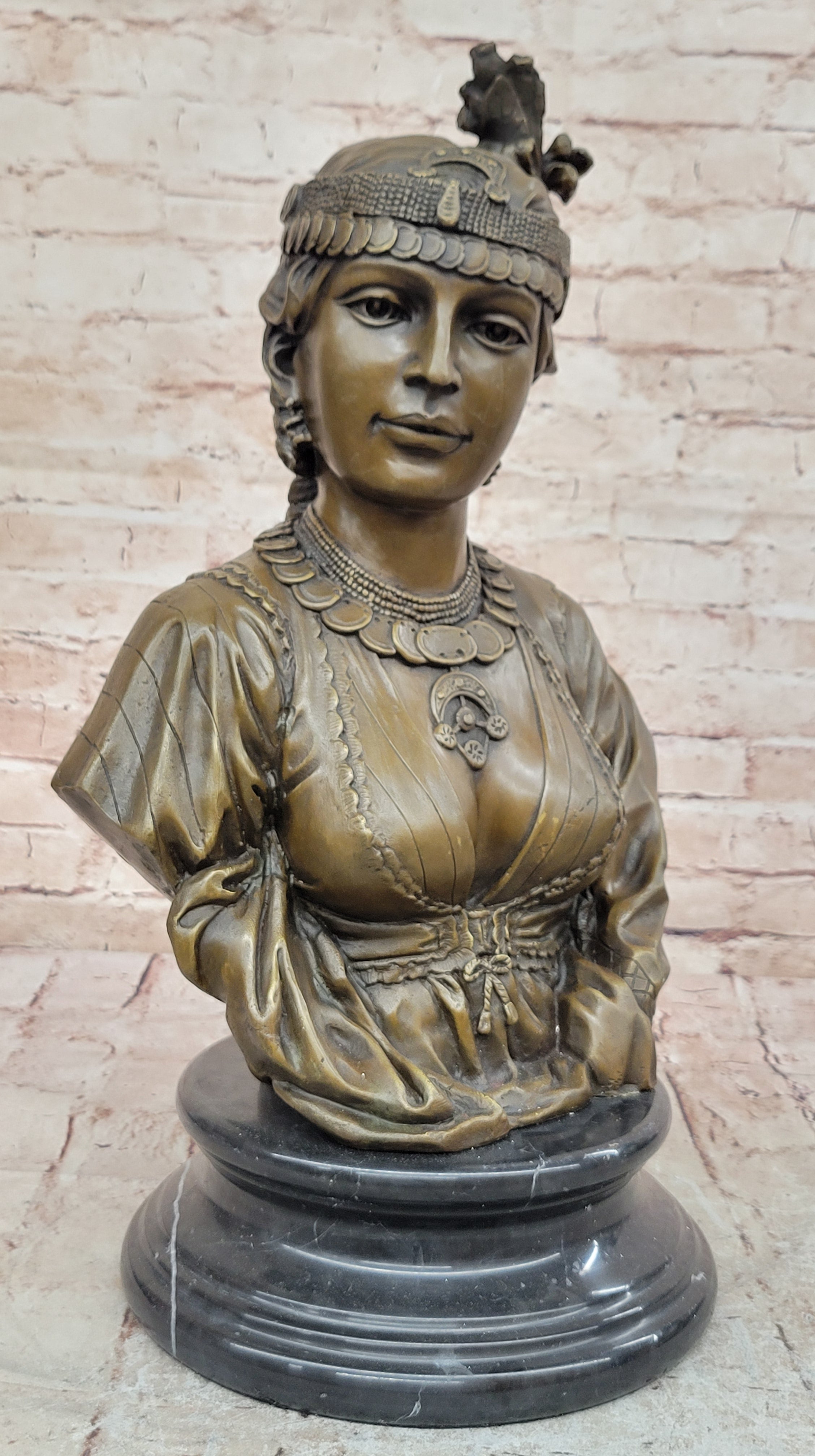 Handcrafted bronze sculpture SALE Bust Female Cordier By Caire Le Lady Egyption