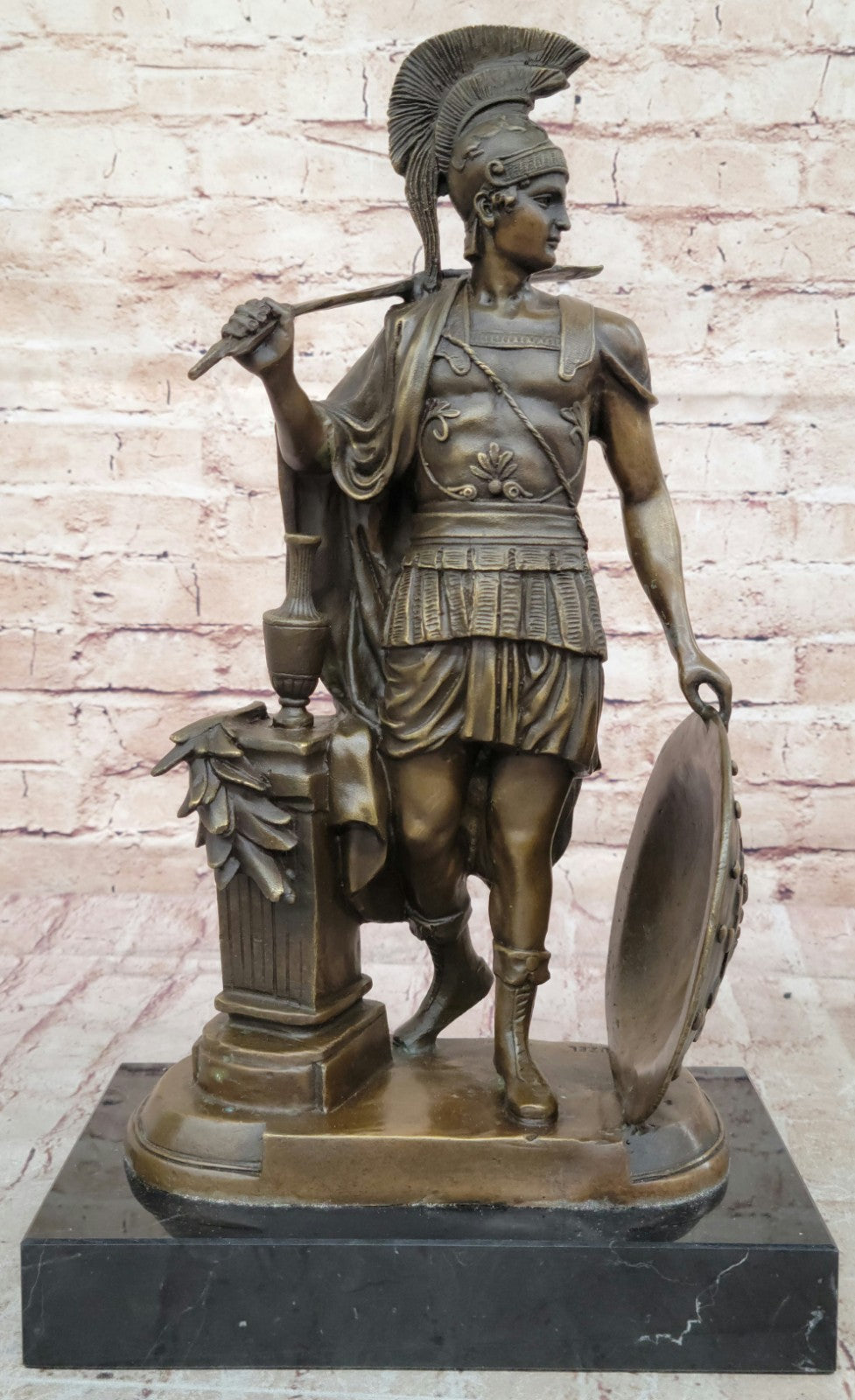 Bronze Sculpture of a Roman Warrior by Huzel , French Masterpiece Detailed Deal