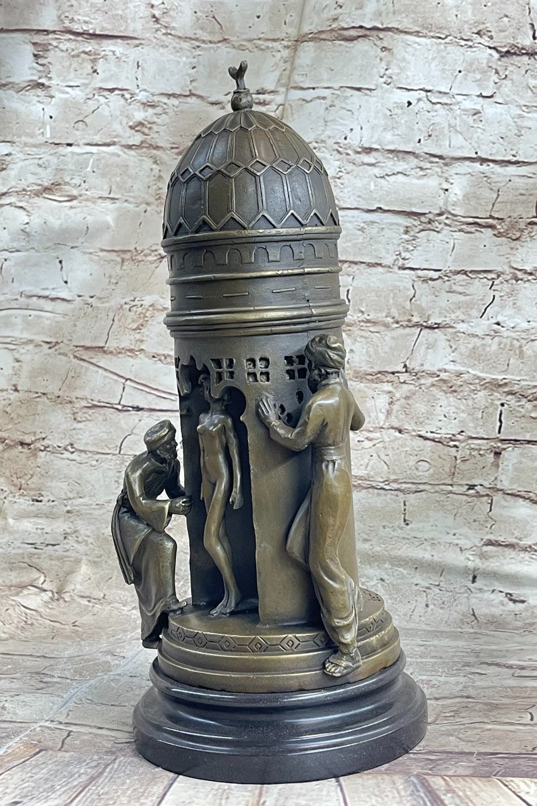 Franz Bergman Real Vienna Solid Nude Bronze Slave Trader Made Lost Wax Gift