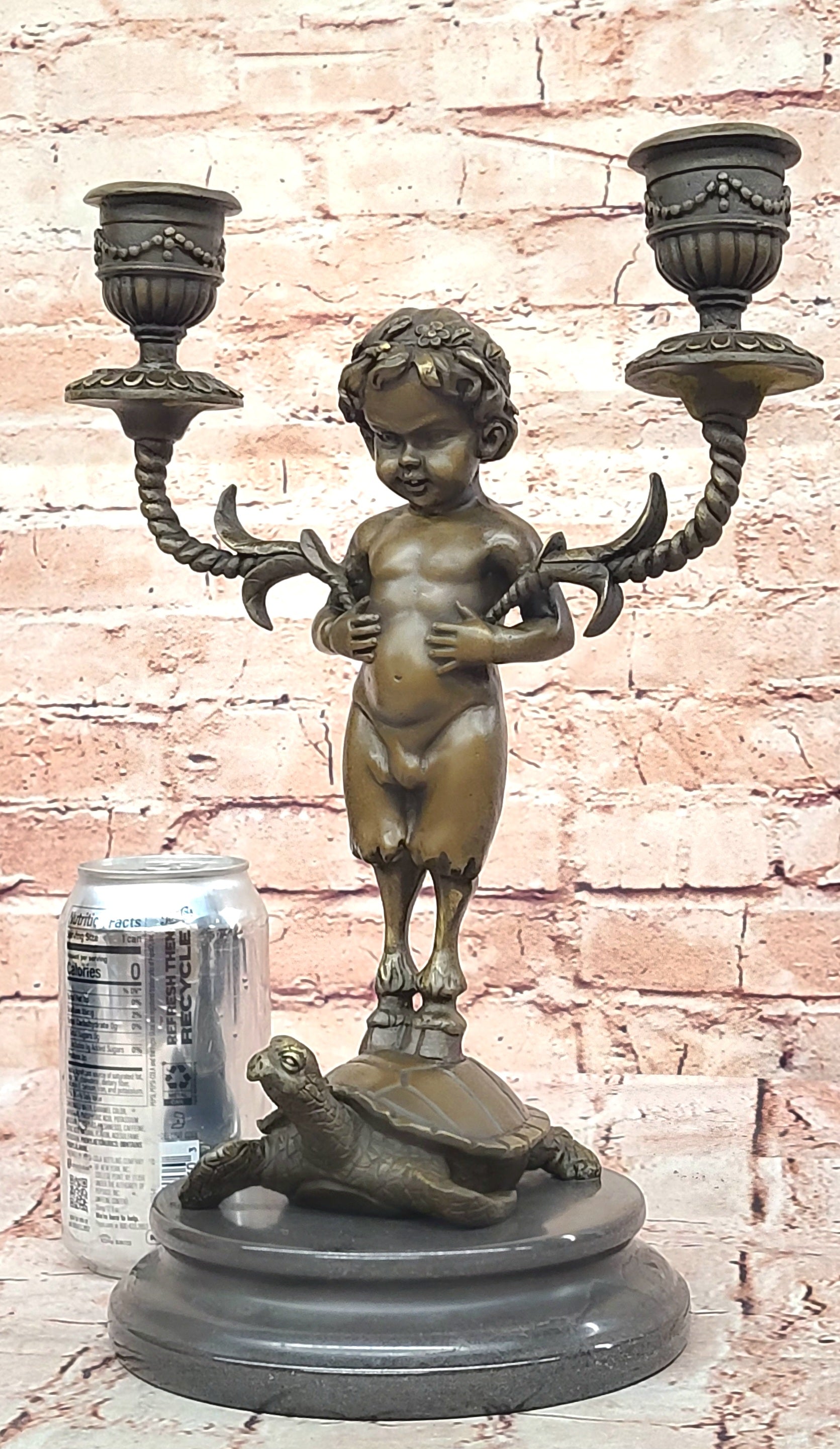 Handcrafted bronze sculpture SALE Holde Candle Artist Italian Vitaleh Aldo Rare