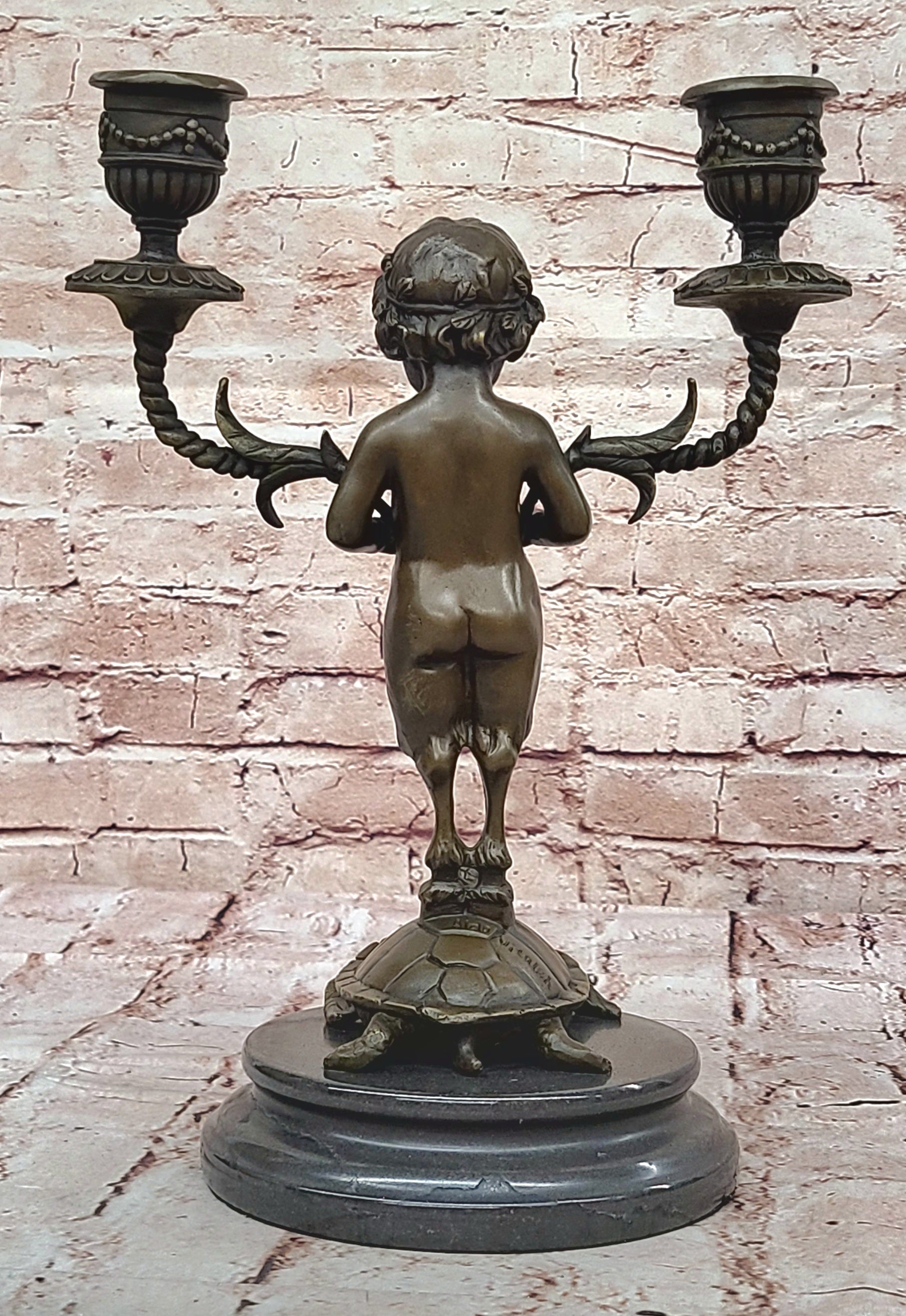 Handcrafted bronze sculpture SALE Holde Candle Artist Italian Vitaleh Aldo Rare