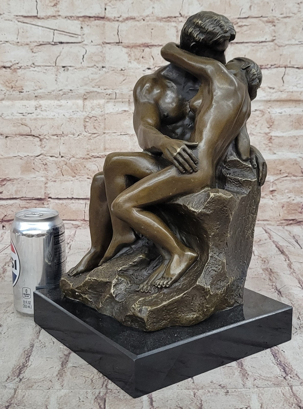 Bronze The Kiss Lovers Sculpture Auguste Rodin Nude Erotic Statue gift love art