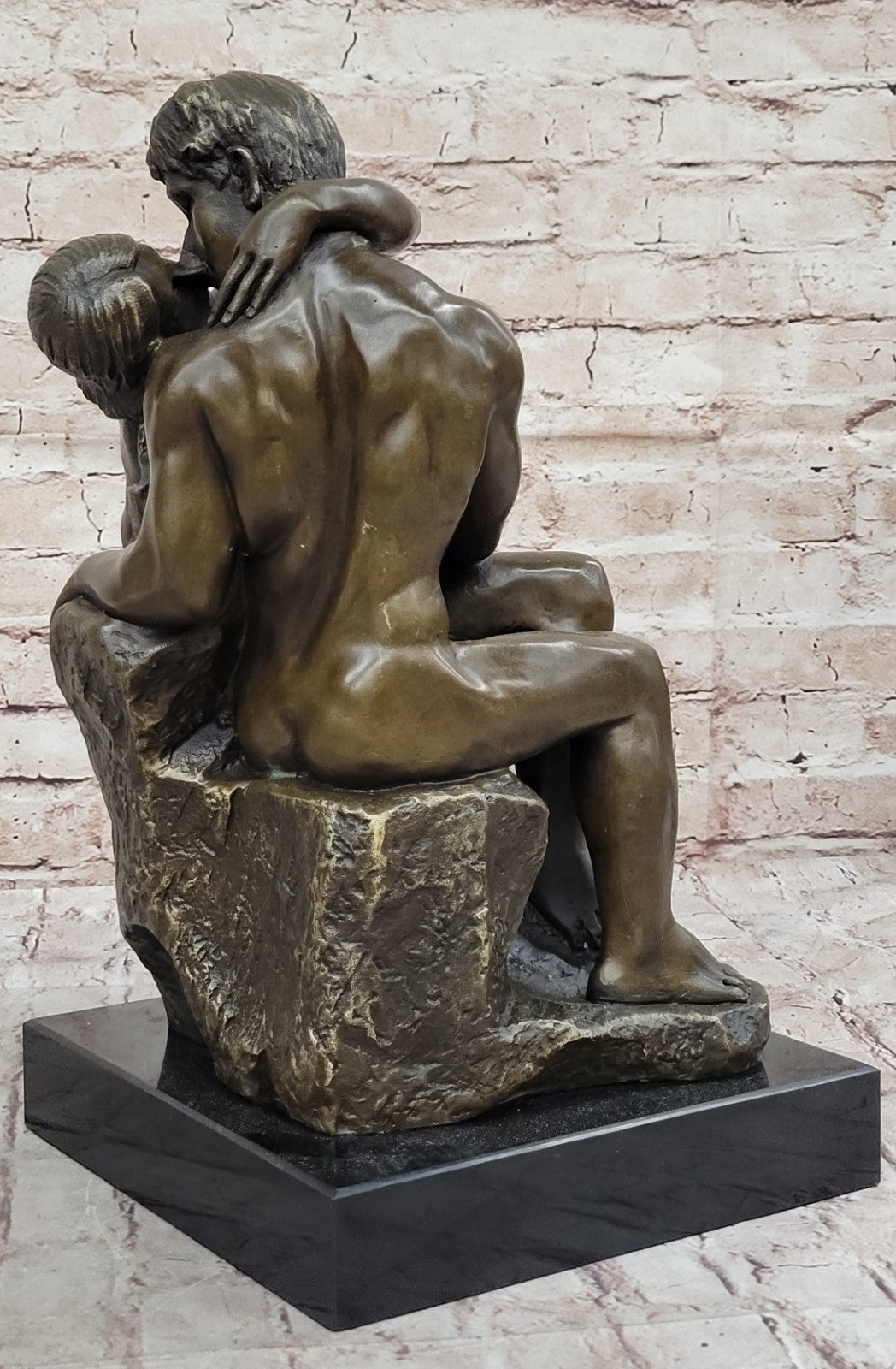 Bronze The Kiss Lovers Sculpture Auguste Rodin Nude Erotic Statue gift love art