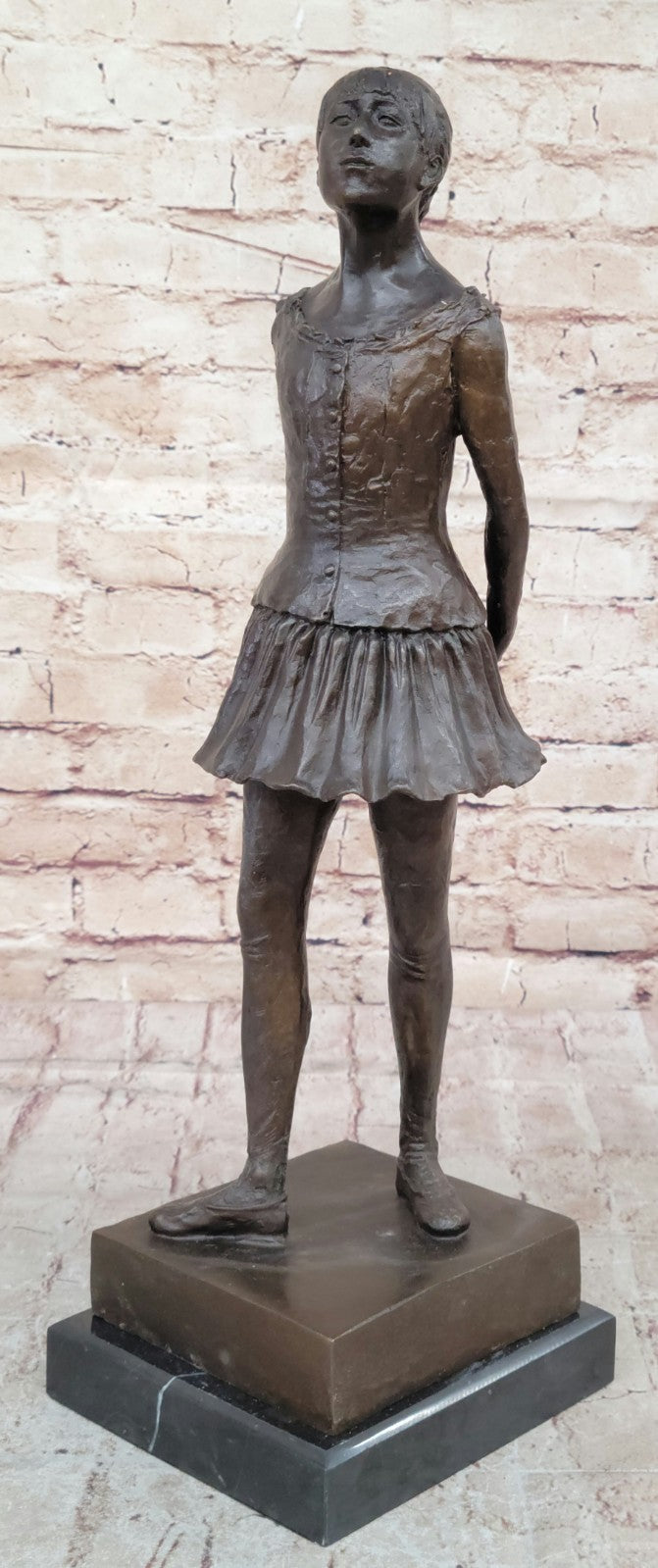 SUPERB EDGAR DEGAS BALLERINA DANCER, SIGNED BRONZE STATUE FIGURE SCULPTURE