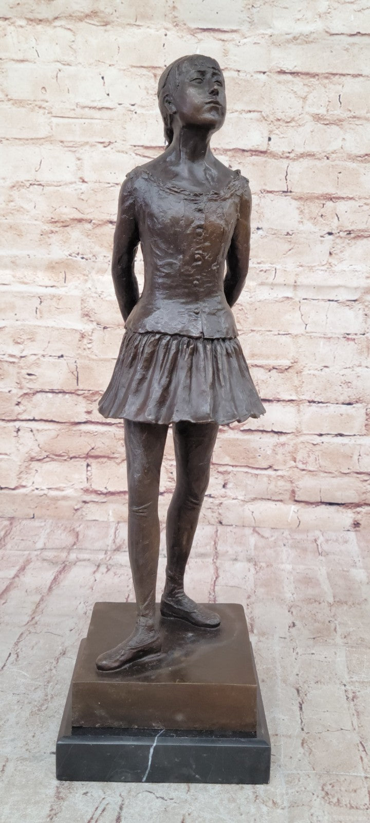 SUPERB EDGAR DEGAS BALLERINA DANCER, SIGNED BRONZE STATUE FIGURE SCULPTURE