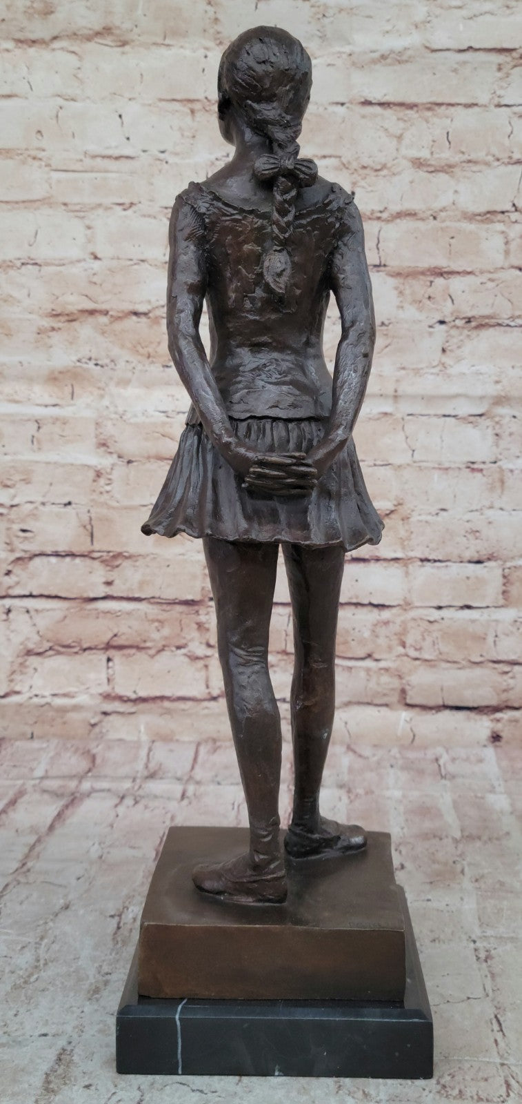 SUPERB EDGAR DEGAS BALLERINA DANCER, SIGNED BRONZE STATUE FIGURE SCULPTURE