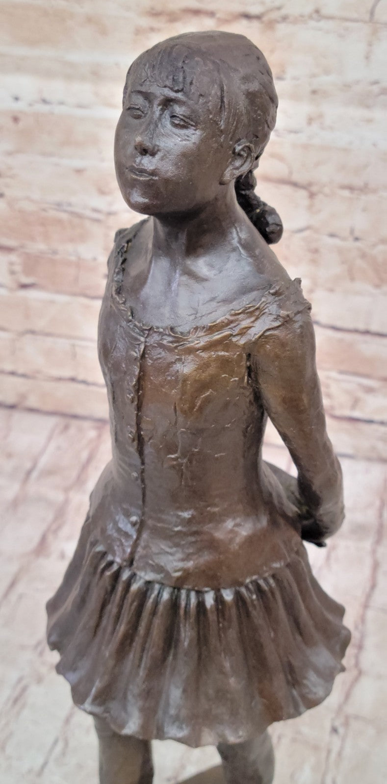SUPERB EDGAR DEGAS BALLERINA DANCER, SIGNED BRONZE STATUE FIGURE SCULPTURE