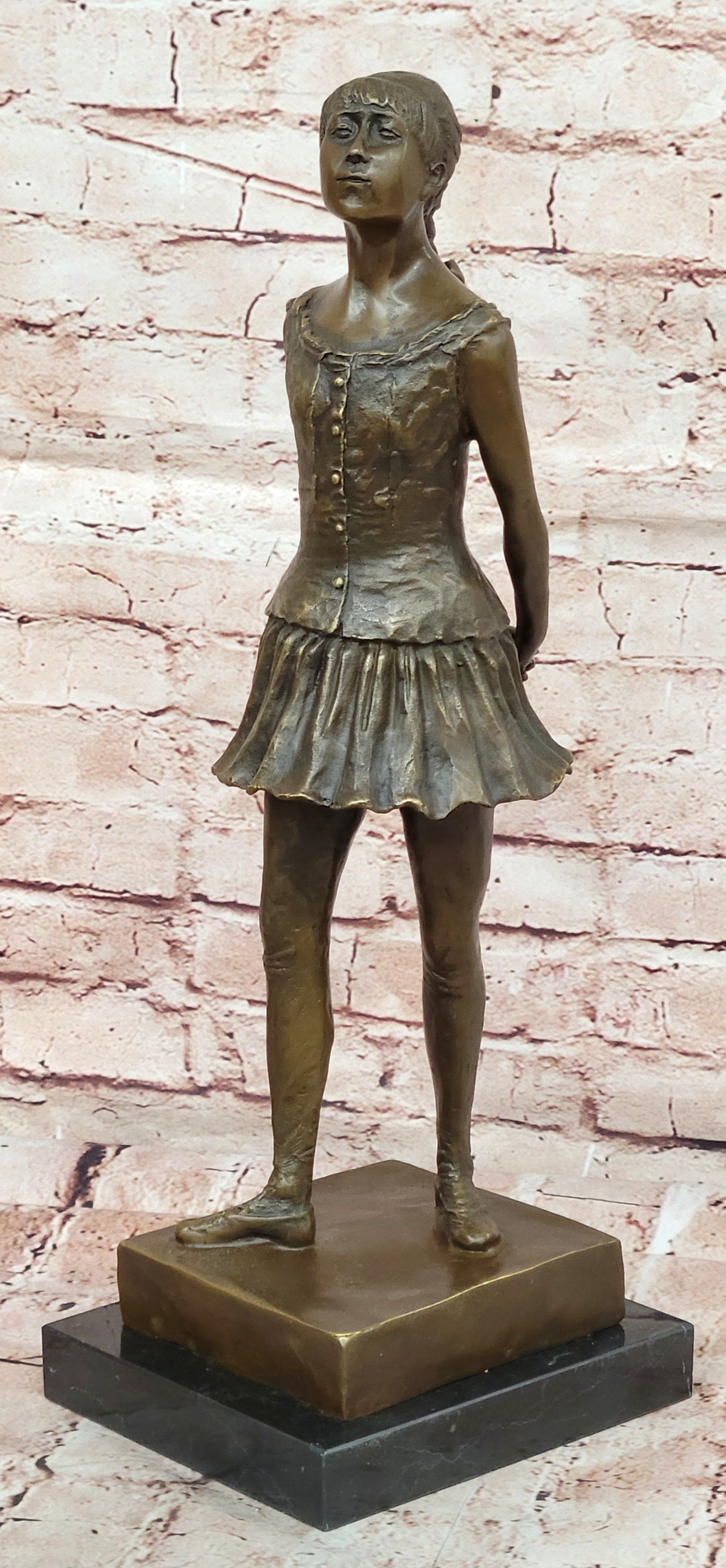 SUPERB EDGAR DEGAS BALLERINA DANCER, SIGNED BRONZE STATUE FIGURE SCULPTURE