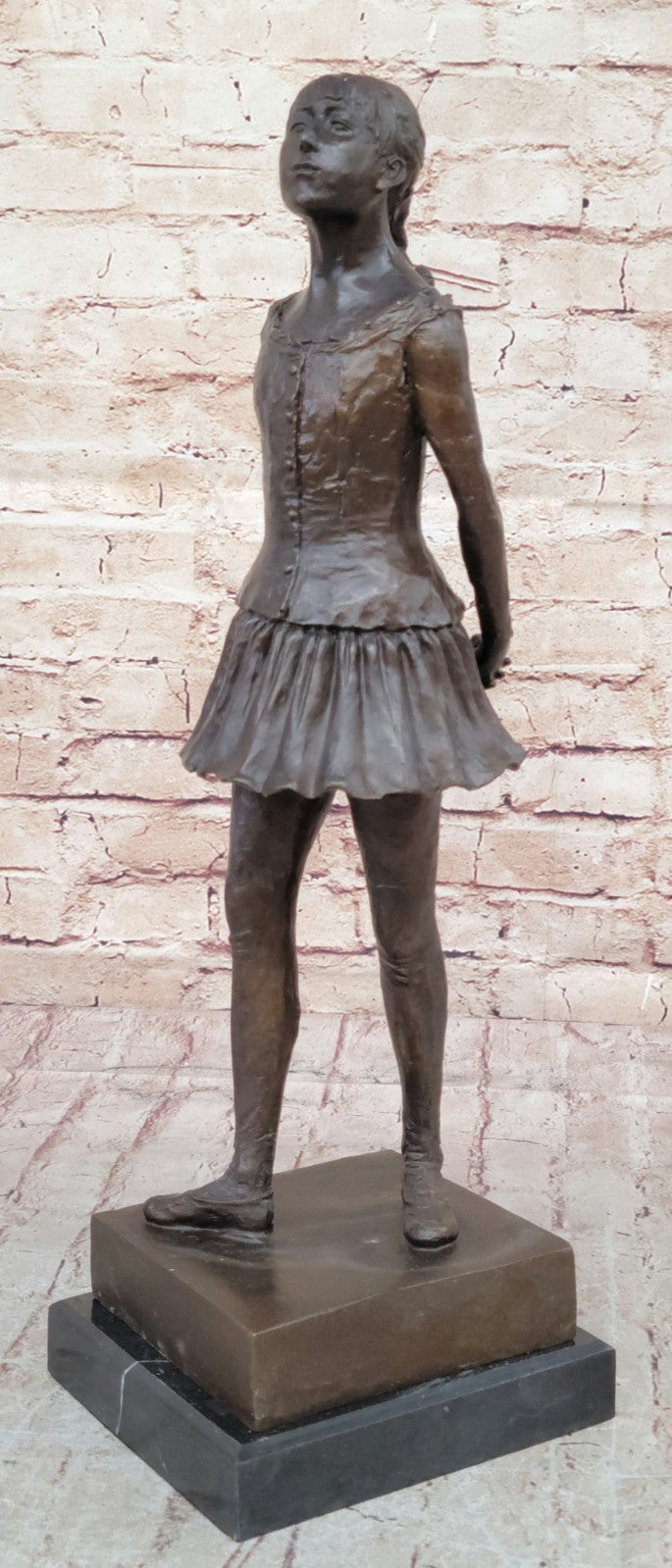 SUPERB EDGAR DEGAS BALLERINA DANCER, SIGNED BRONZE STATUE FIGURE SCULPTURE