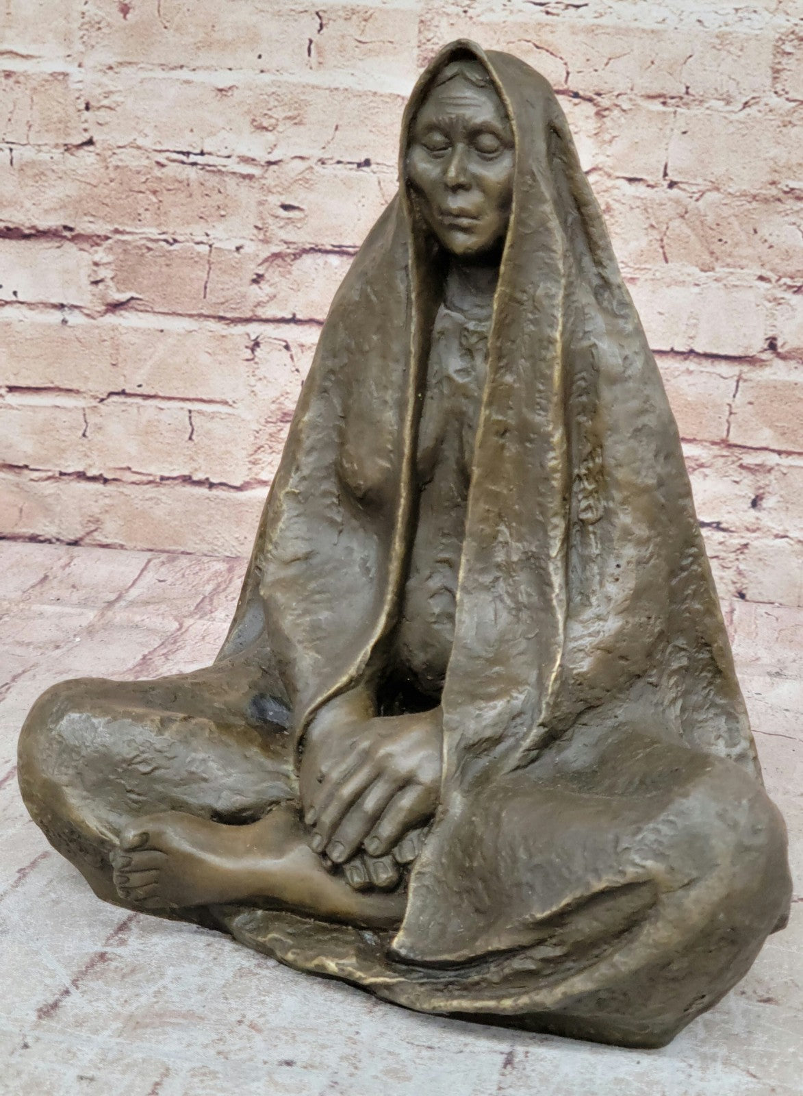 Handcrafted bronze sculpture SALE Elder Wise American Native Original Signed Upd