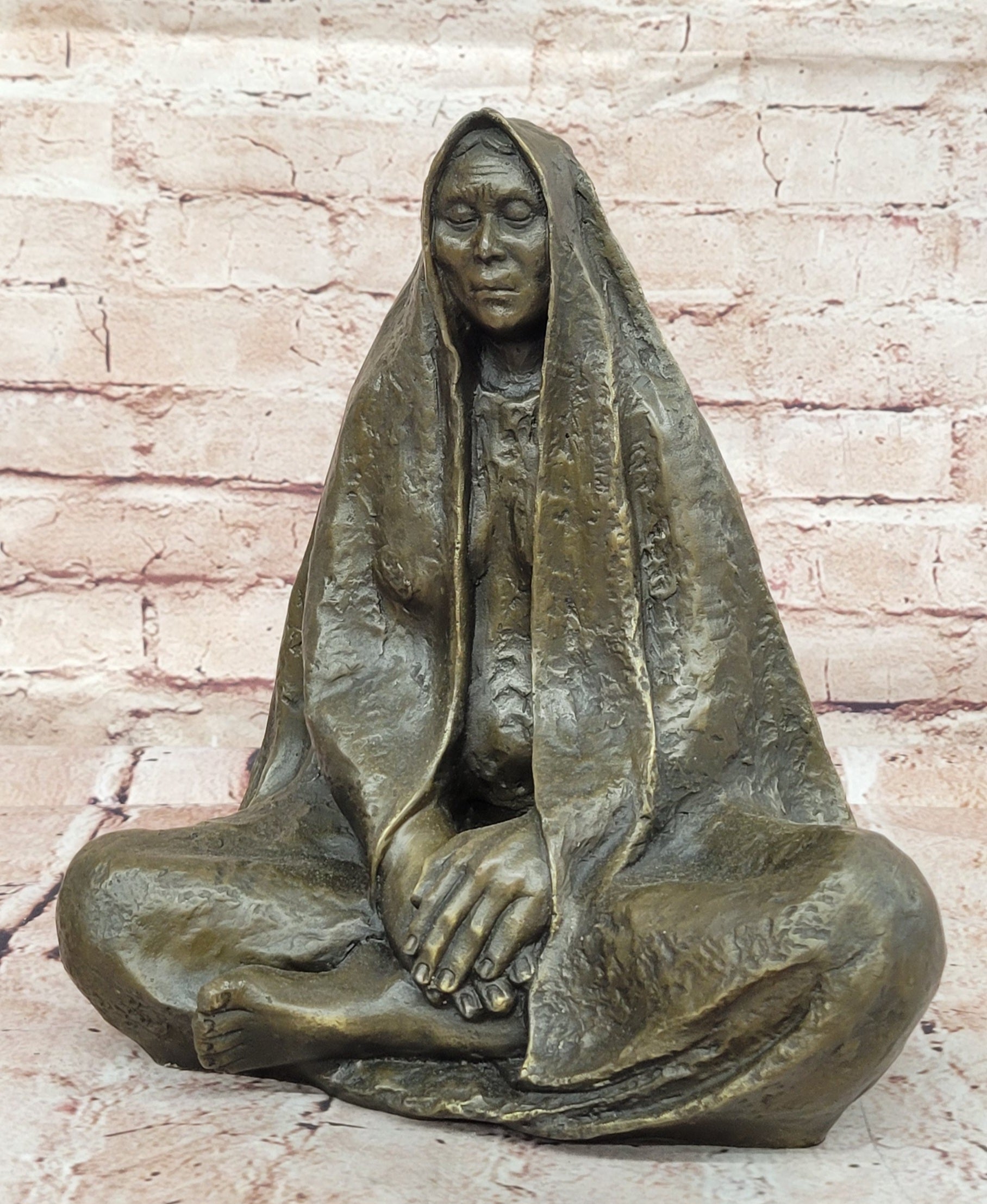 Handcrafted bronze sculpture SALE Elder Wise American Native Original Signed Upd