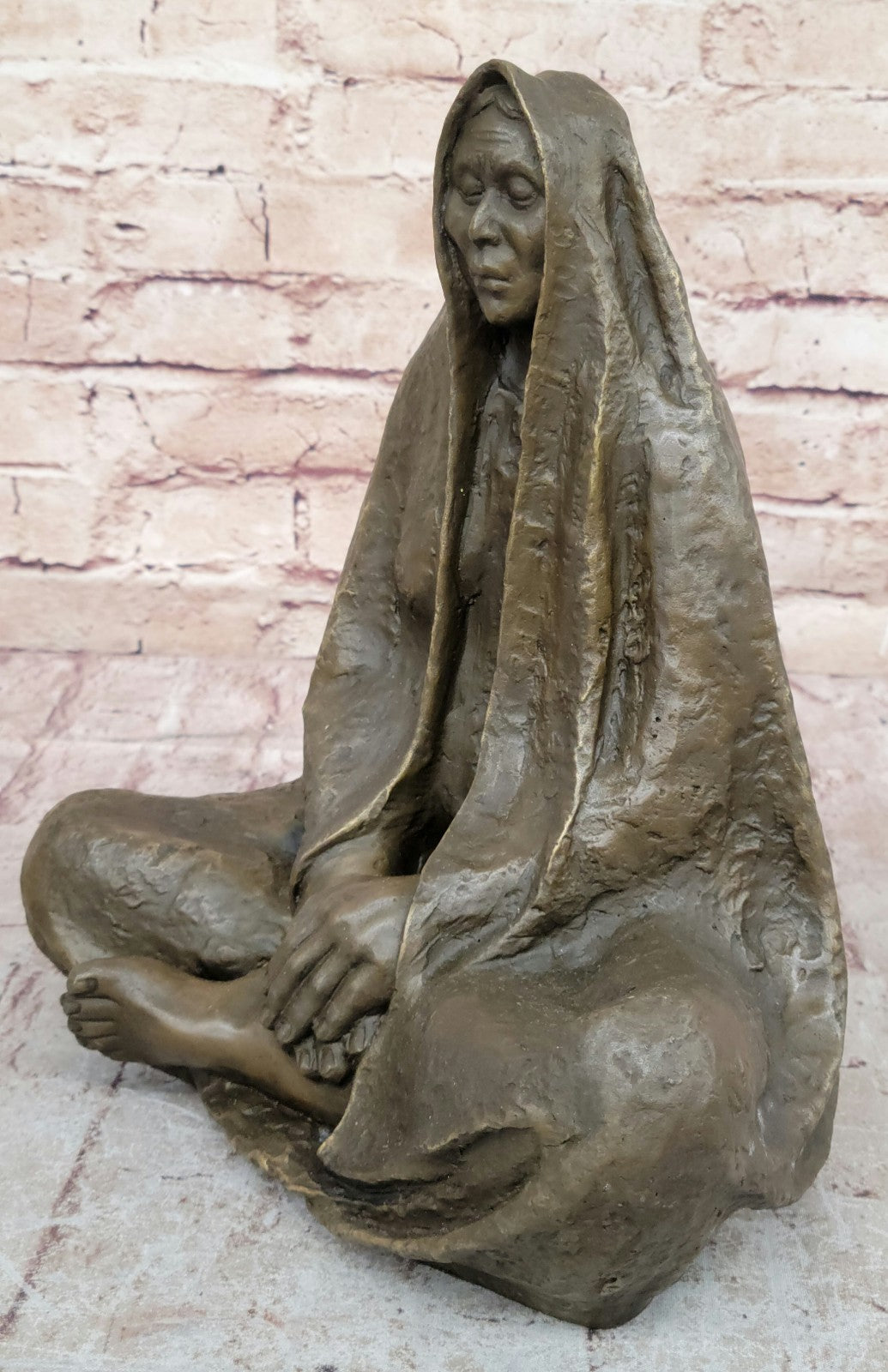 Handcrafted bronze sculpture SALE Elder Wise American Native Original Signed Upd