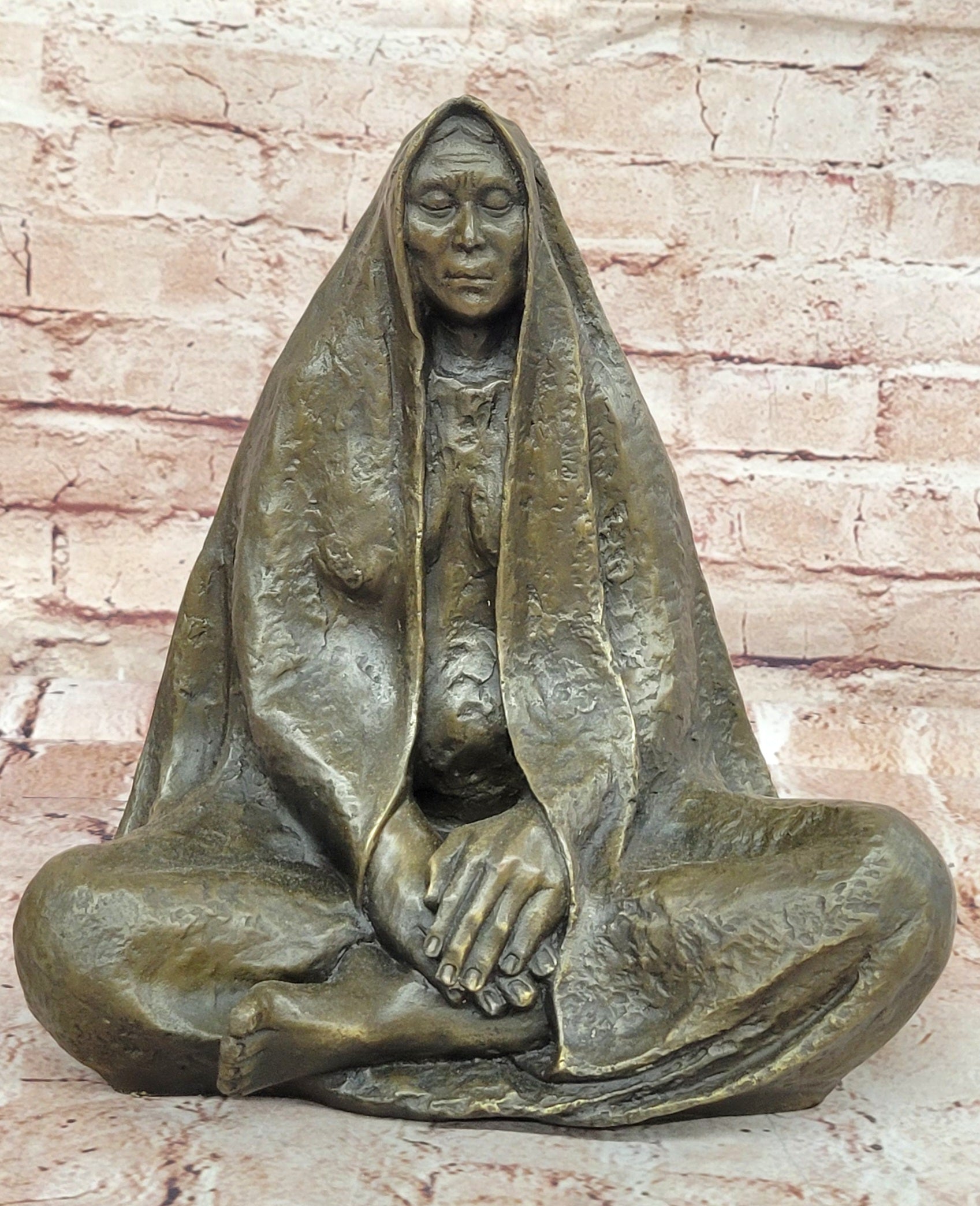 Handcrafted bronze sculpture SALE Elder Wise American Native Original Signed Upd