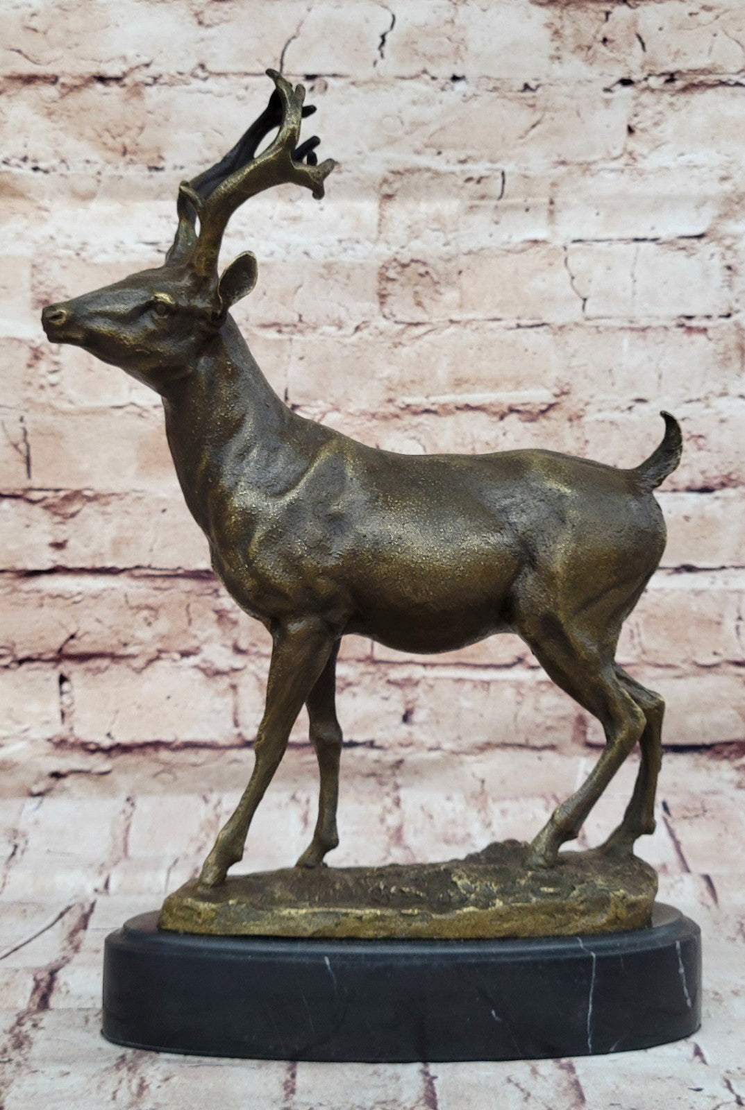 Buck Deer Elk Stag Wildlife Art Cabin Lodge Sportsman Art Bronze Marble Statue