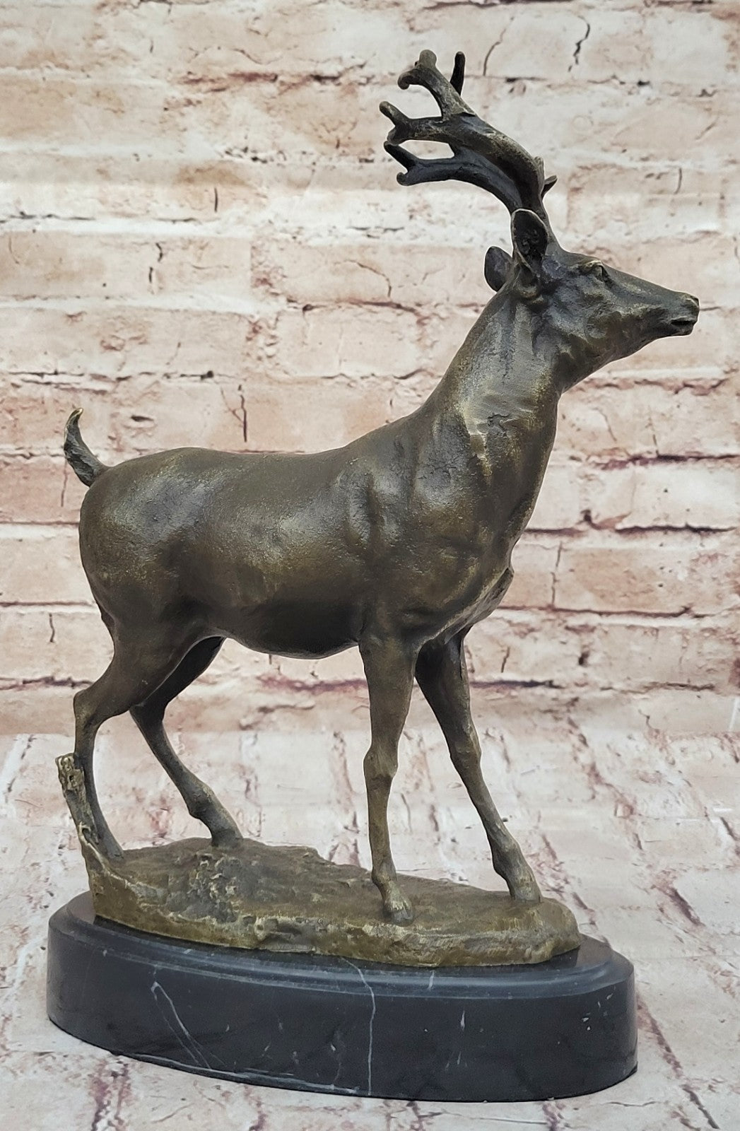 Buck Deer Elk Stag Wildlife Art Cabin Lodge Sportsman Art Bronze Marble Statue