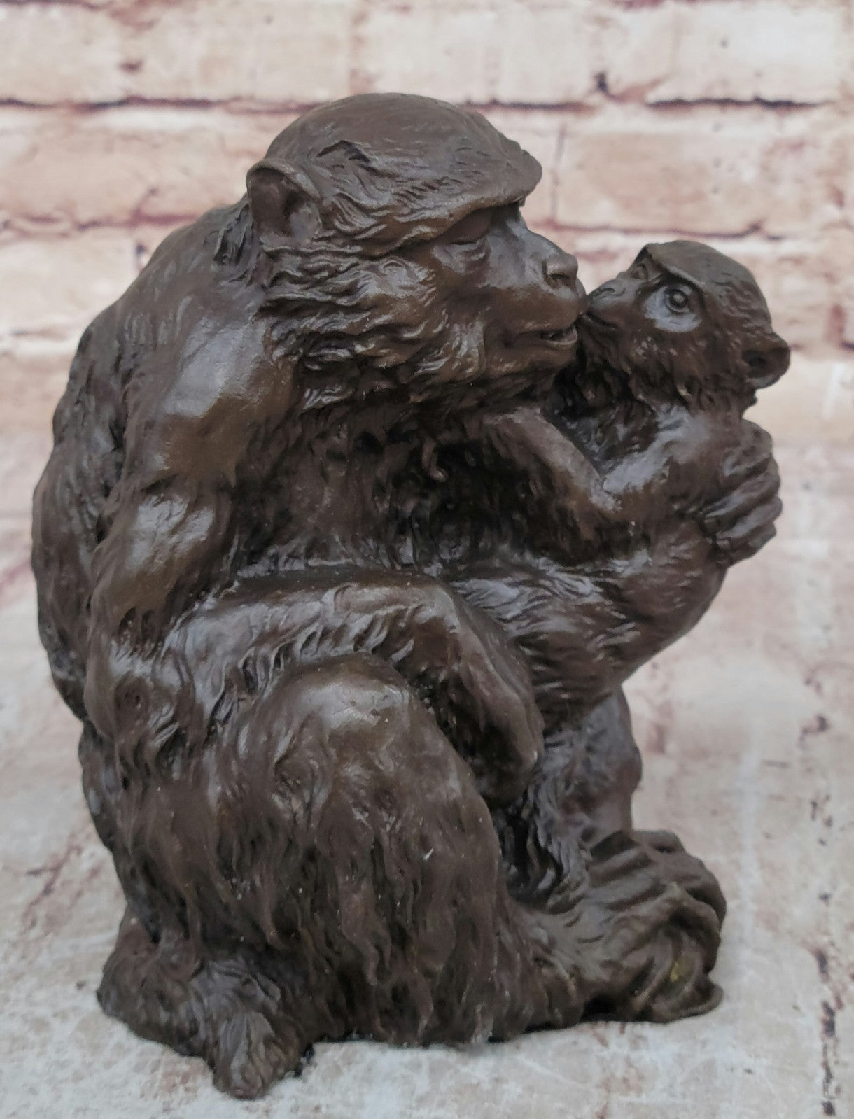 100% Real Bronze Monkey Family Wild Animals and Wild Life sculpture by Canova NR