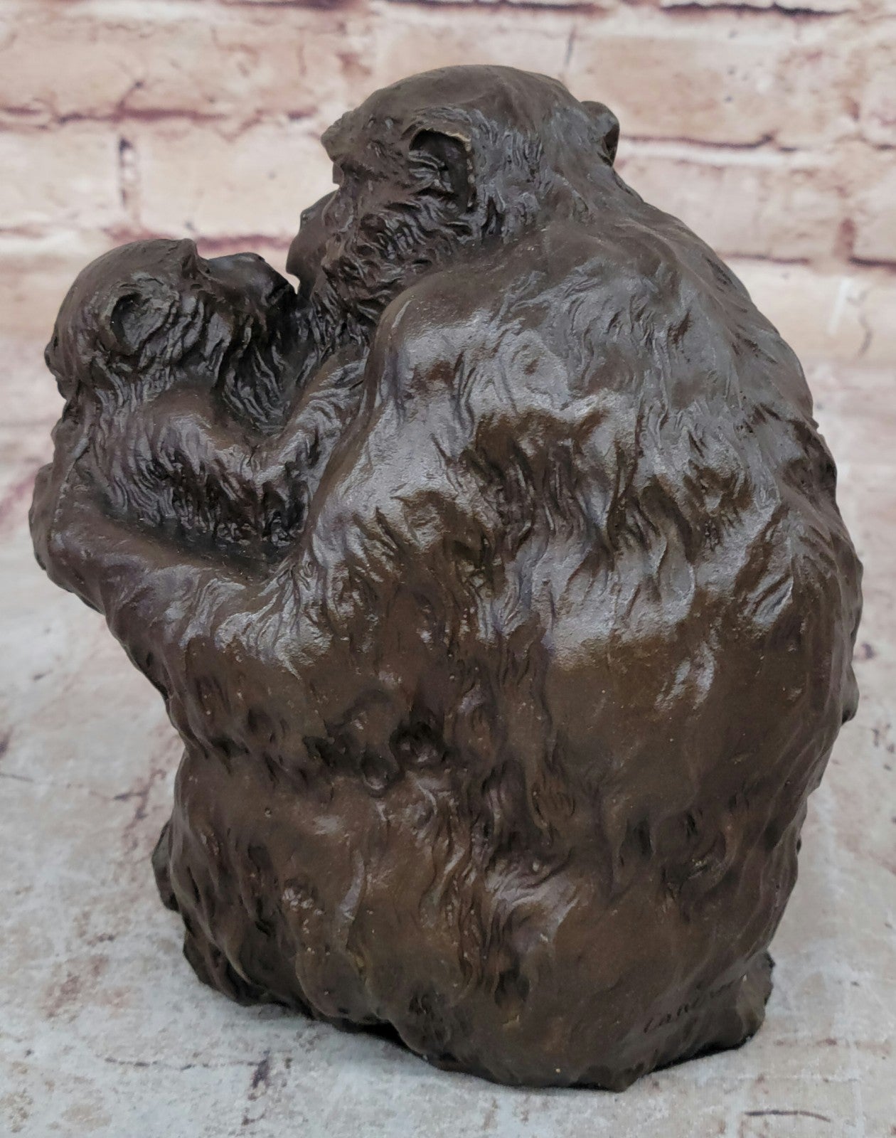 100% Real Bronze Monkey Family Wild Animals and Wild Life sculpture by Canova NR