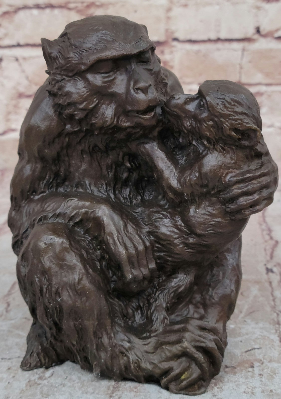 100% Real Bronze Monkey Family Wild Animals and Wild Life sculpture by Canova NR