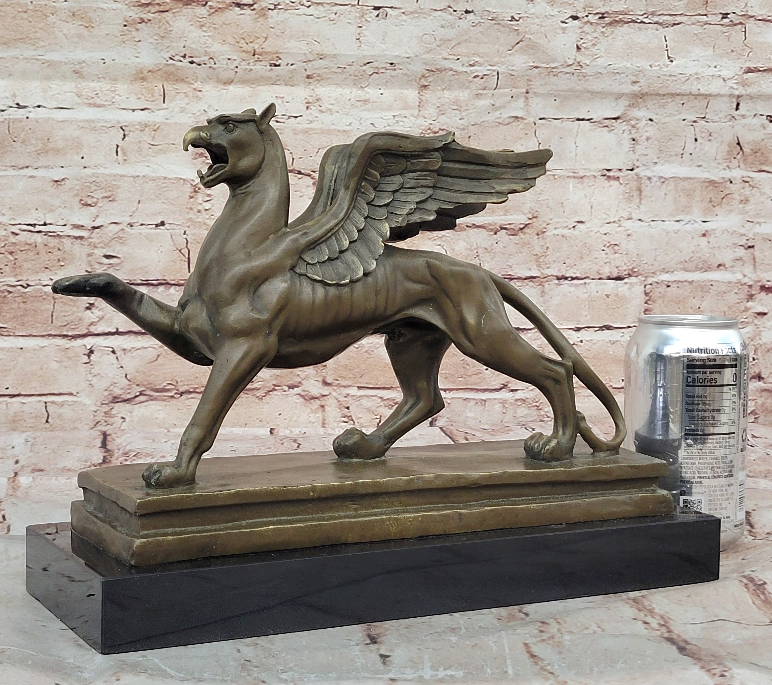 Handcrafted bronze sculpture SALE Base Marble With Griffin Hot Cast