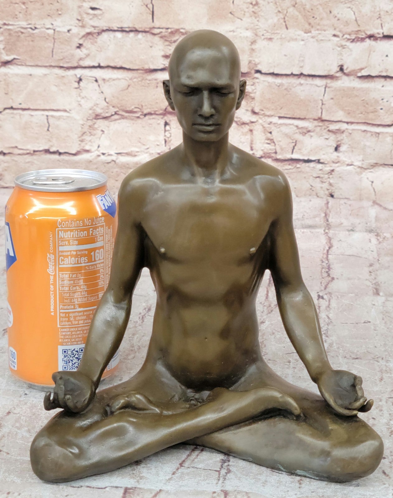 Bronze Statue Sensual Hot Cast Male Athlete Yoga Exercise Room Gym Art Figurine