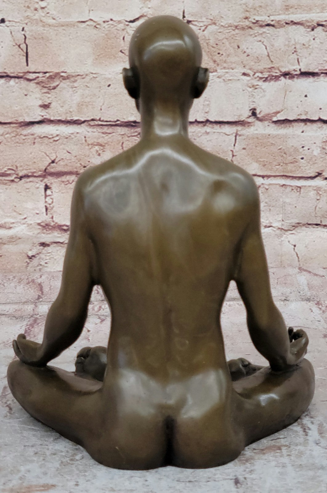 Bronze Statue Sensual Hot Cast Male Athlete Yoga Exercise Room Gym Art Figurine