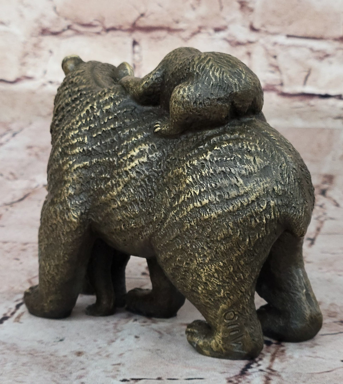 Art Deco Western Art Black Bear Group Wildlife Home Cabin Bronze Sculpture Milo