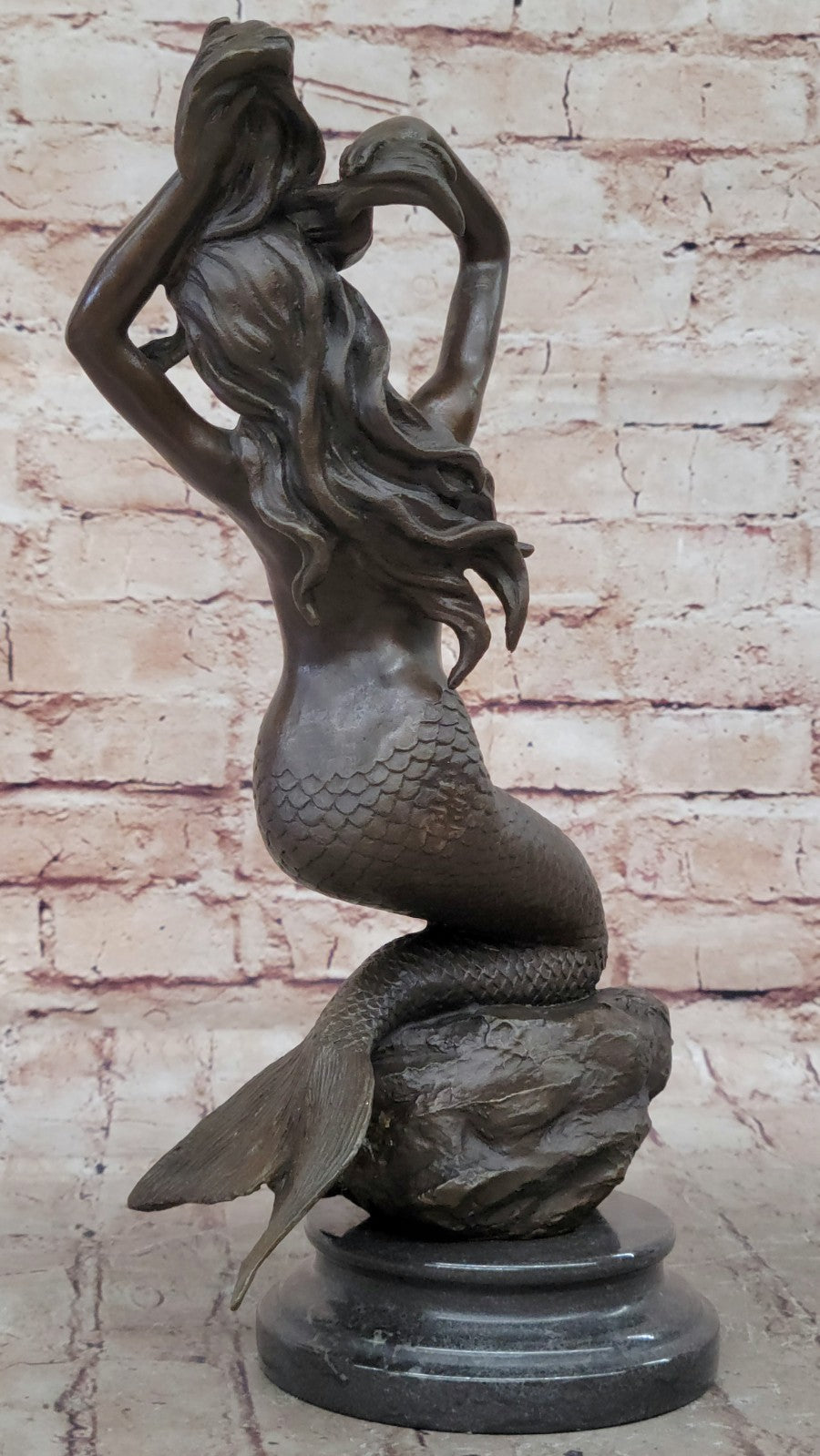 Bronze Sculpture Handcrafted Mermaid Erotic Nude Home Office Decoration Figure