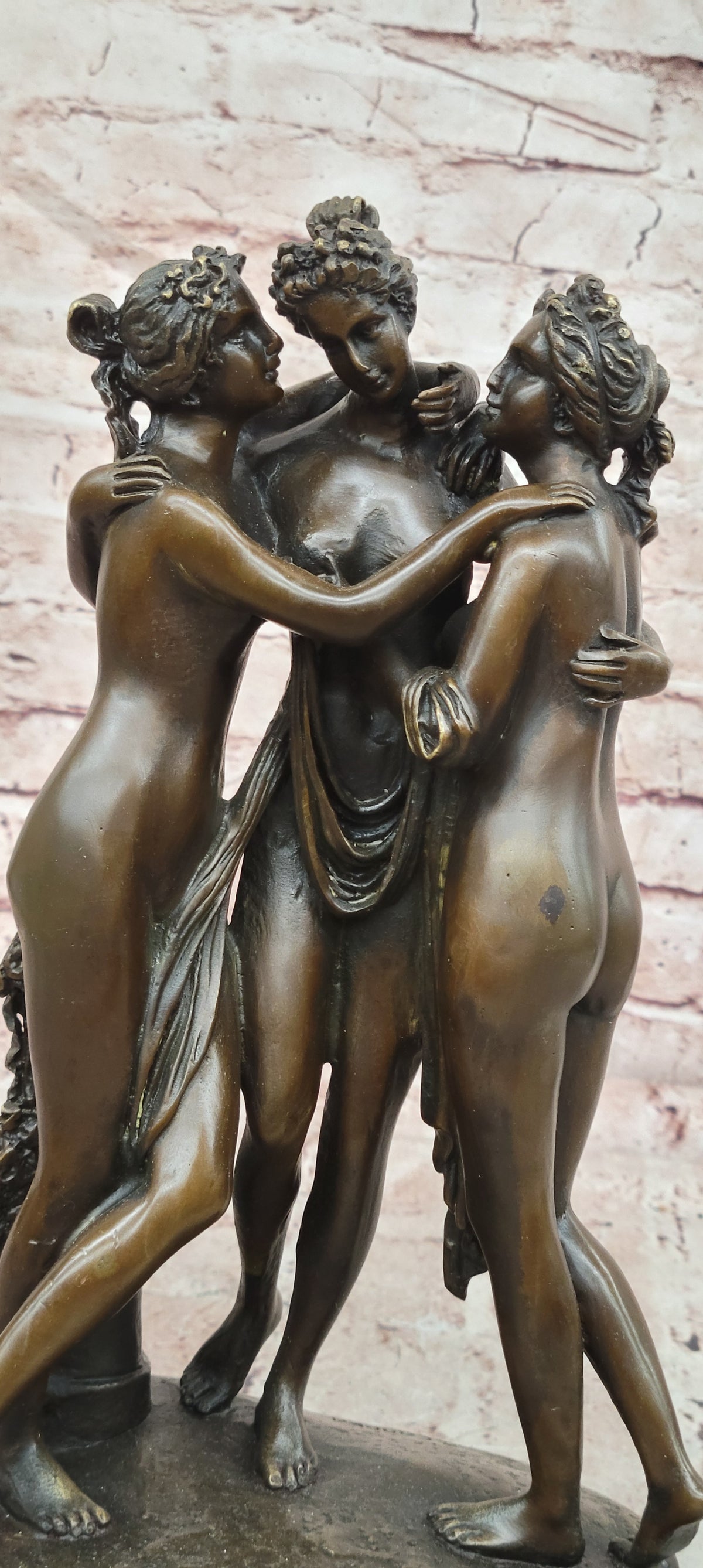 Signed Popular Three Graces Nude Ladies by Canova Hot Cast Classic Artwork Decor