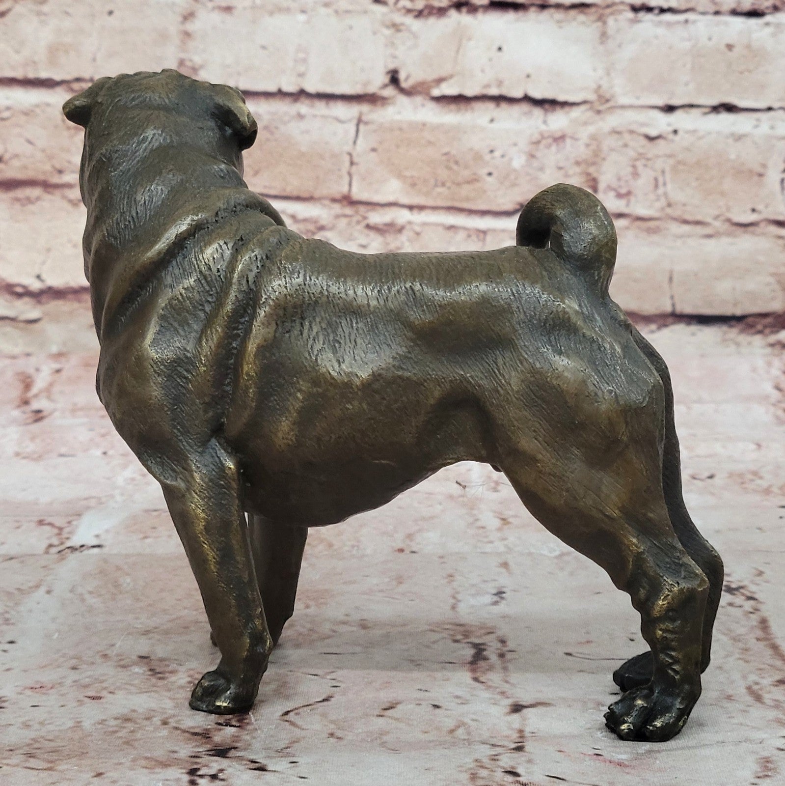 Magnificent Vintage Bronze "Shar pei Heads" Book End/Paperweights Sculpture 