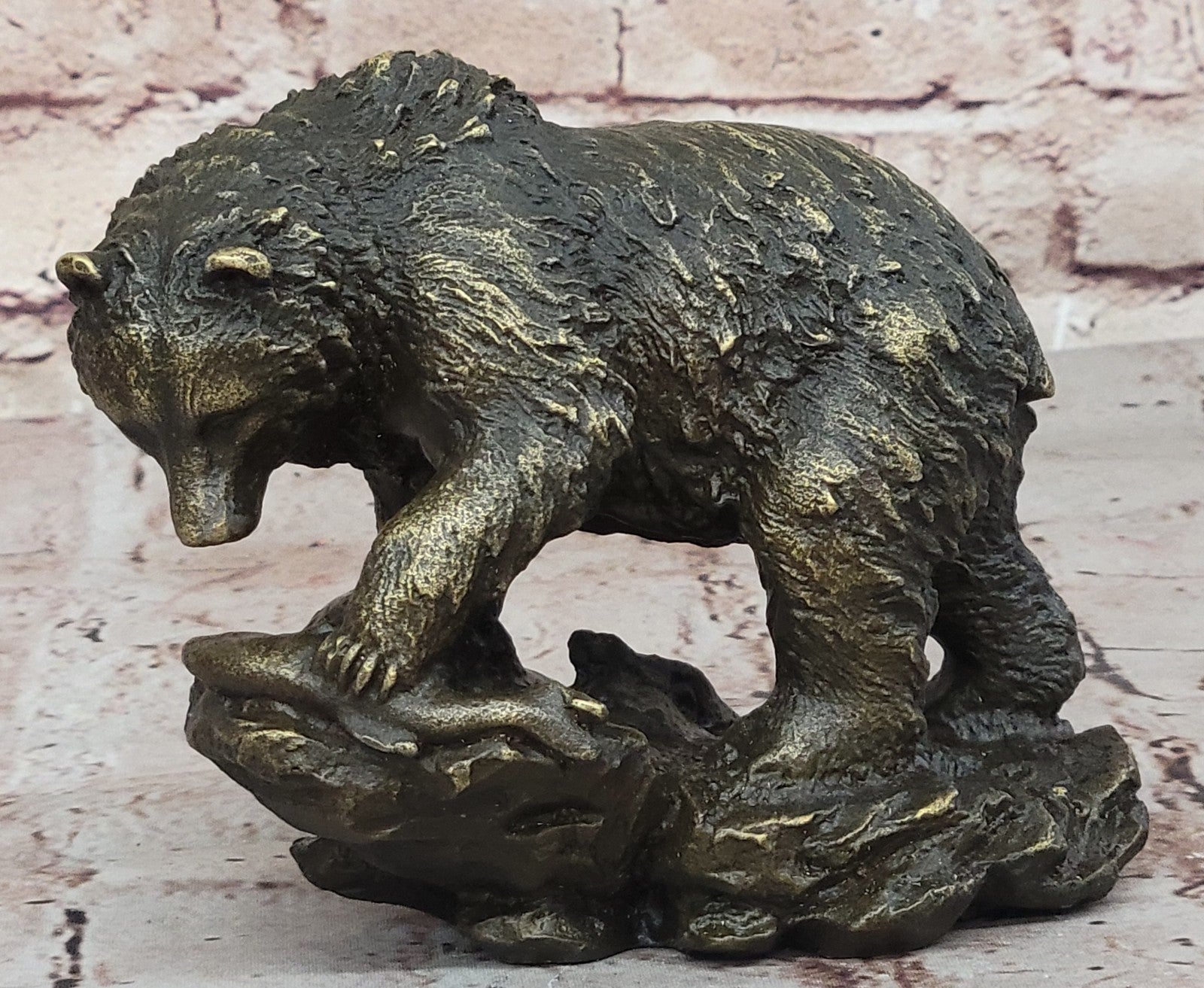 Vienna Bronze Original Black Bear Home Cabin Decor Bronze Sculpture Figurine Art