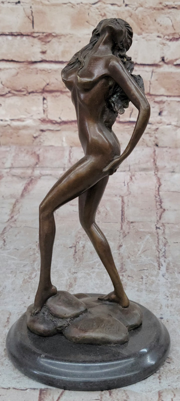 Sensual Modest Nude Girl Figure Athlete Bronze Marble Statue Art Sculpture Large