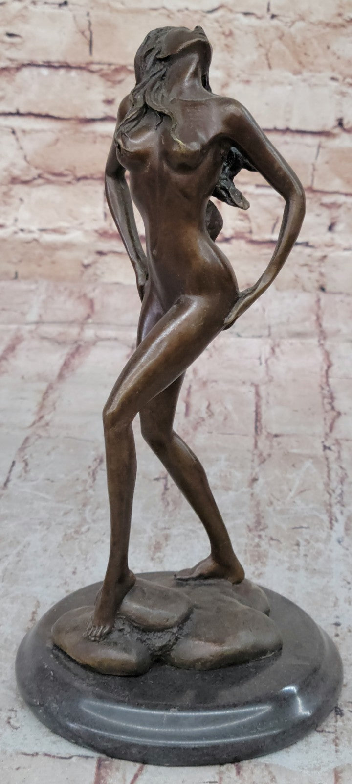 Sensual Modest Nude Girl Figure Athlete Bronze Marble Statue Art Sculpture Large