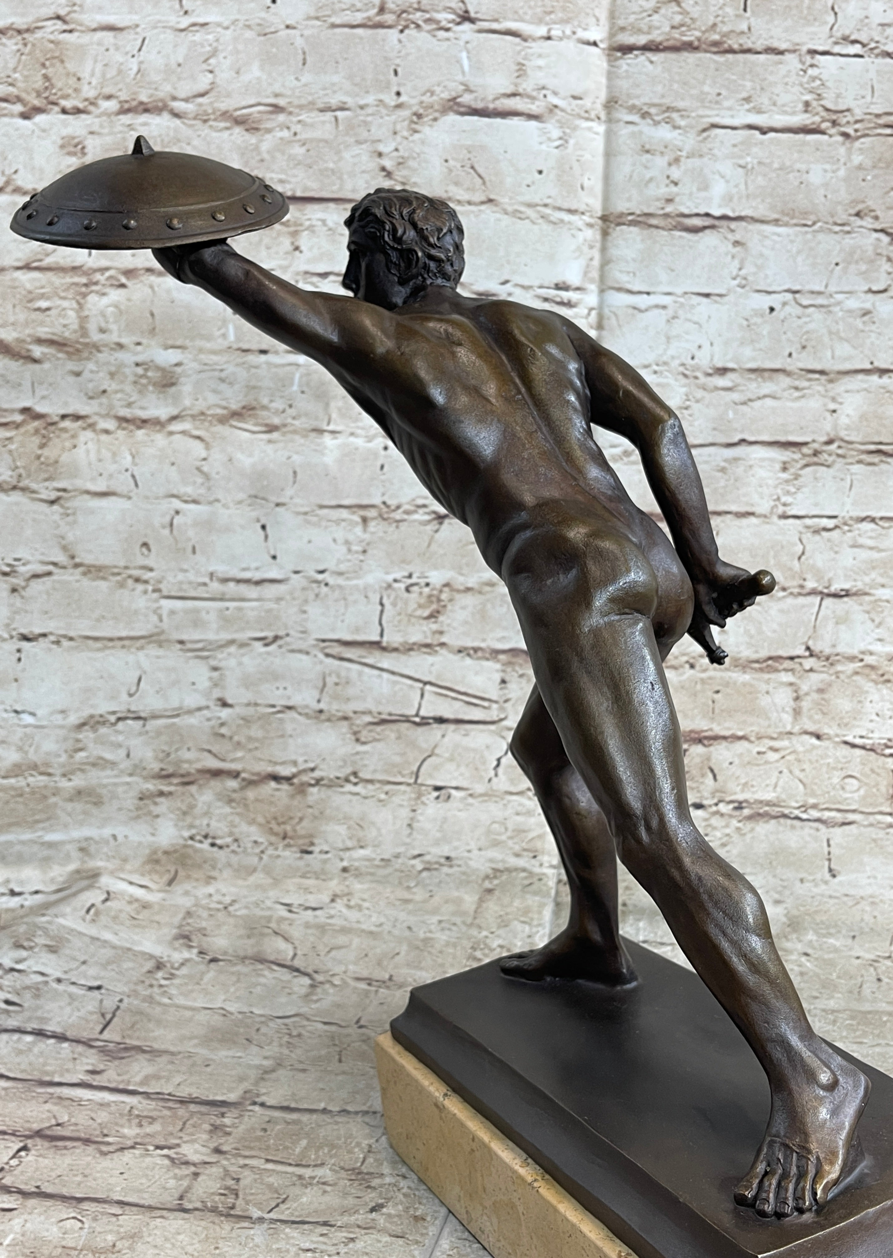 HANDSOME MAN BRONZE HONOR PATRIA ROMAN FRENCH GLADIATOR GAY METAL STATUE